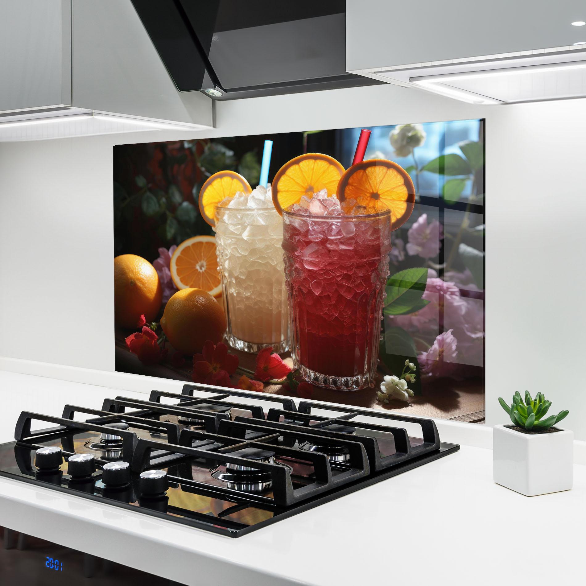 Panou Sticla Bucatarie Citrus Smoothie Drink mockup 6