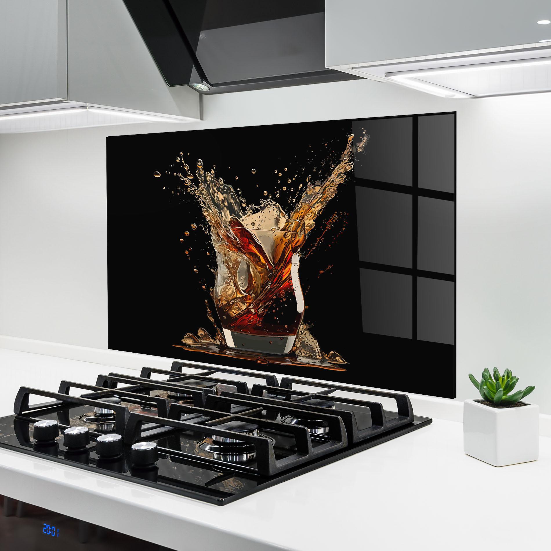 Panou Sticla Bucatarie Cola Splash mockup 6