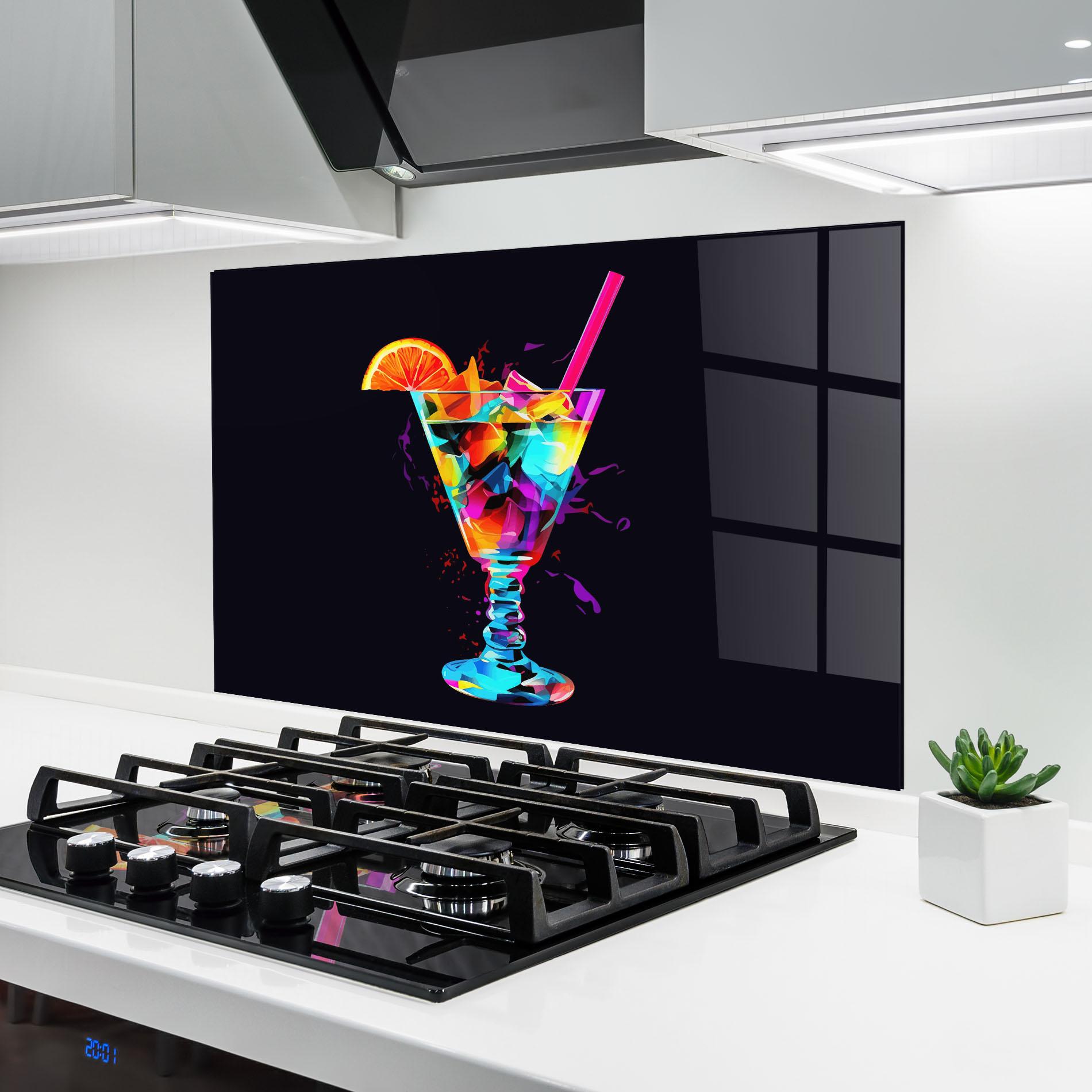 Panou Sticla Bucatarie Colorful Cocktail mockup 6