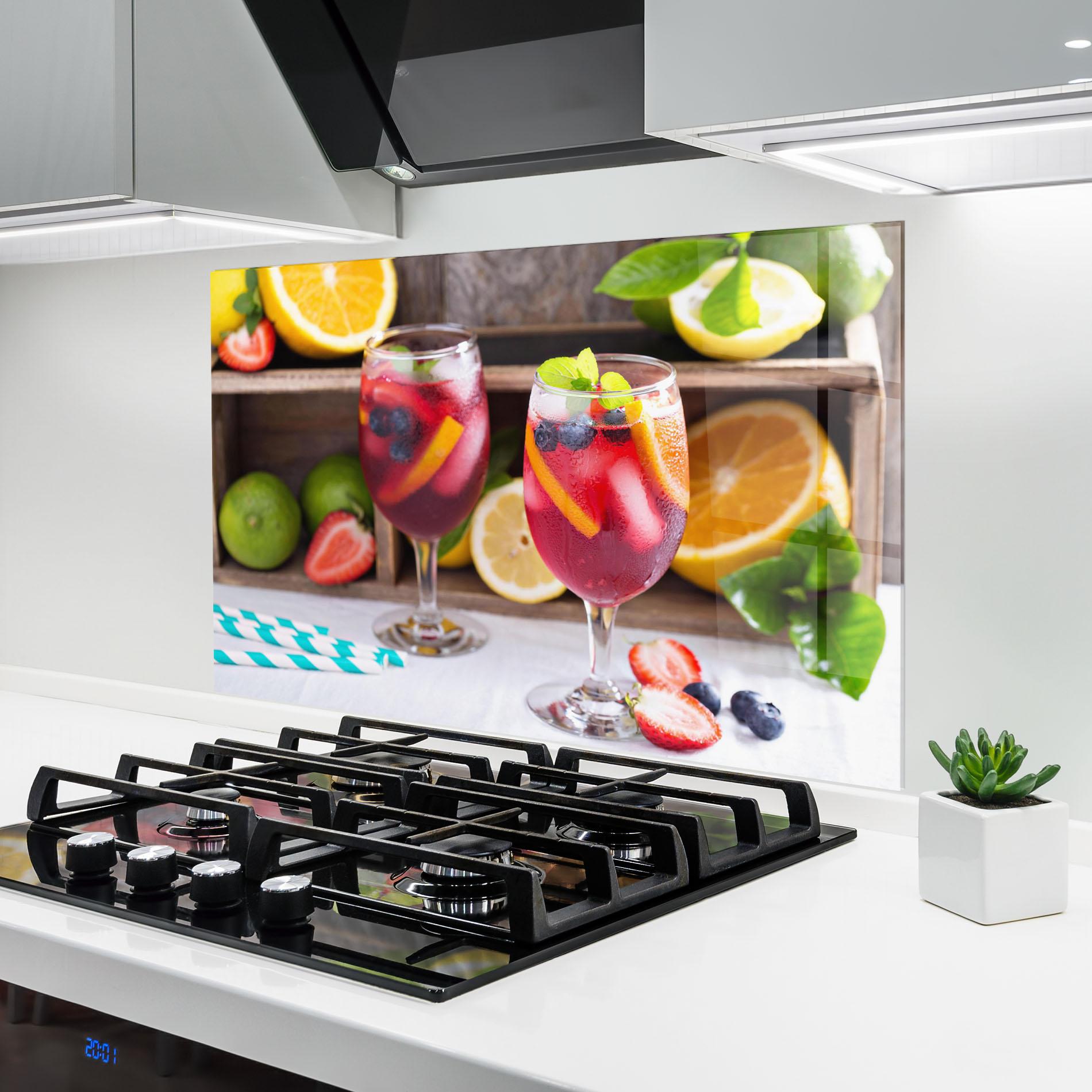 Panou Sticla Bucatarie Colorful Summer Drink mockup 6