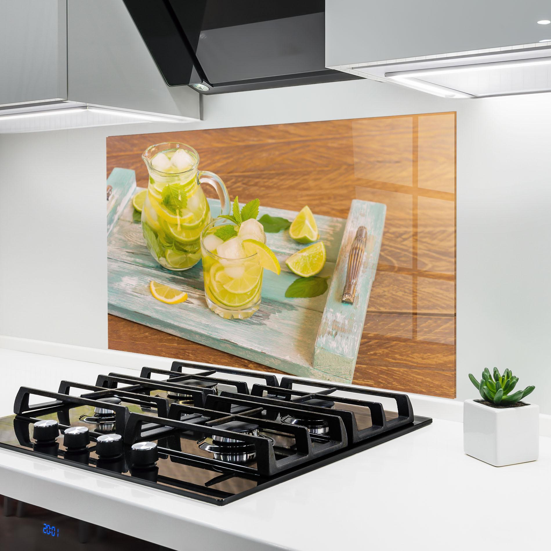 Panou Sticla Bucatarie Fresh Cold Lemonade mockup 6