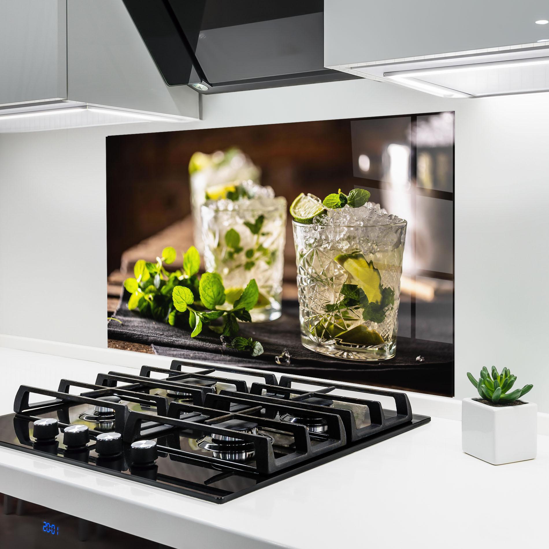 Panou Sticla Bucatarie Fresh Mint Lime mockup 6