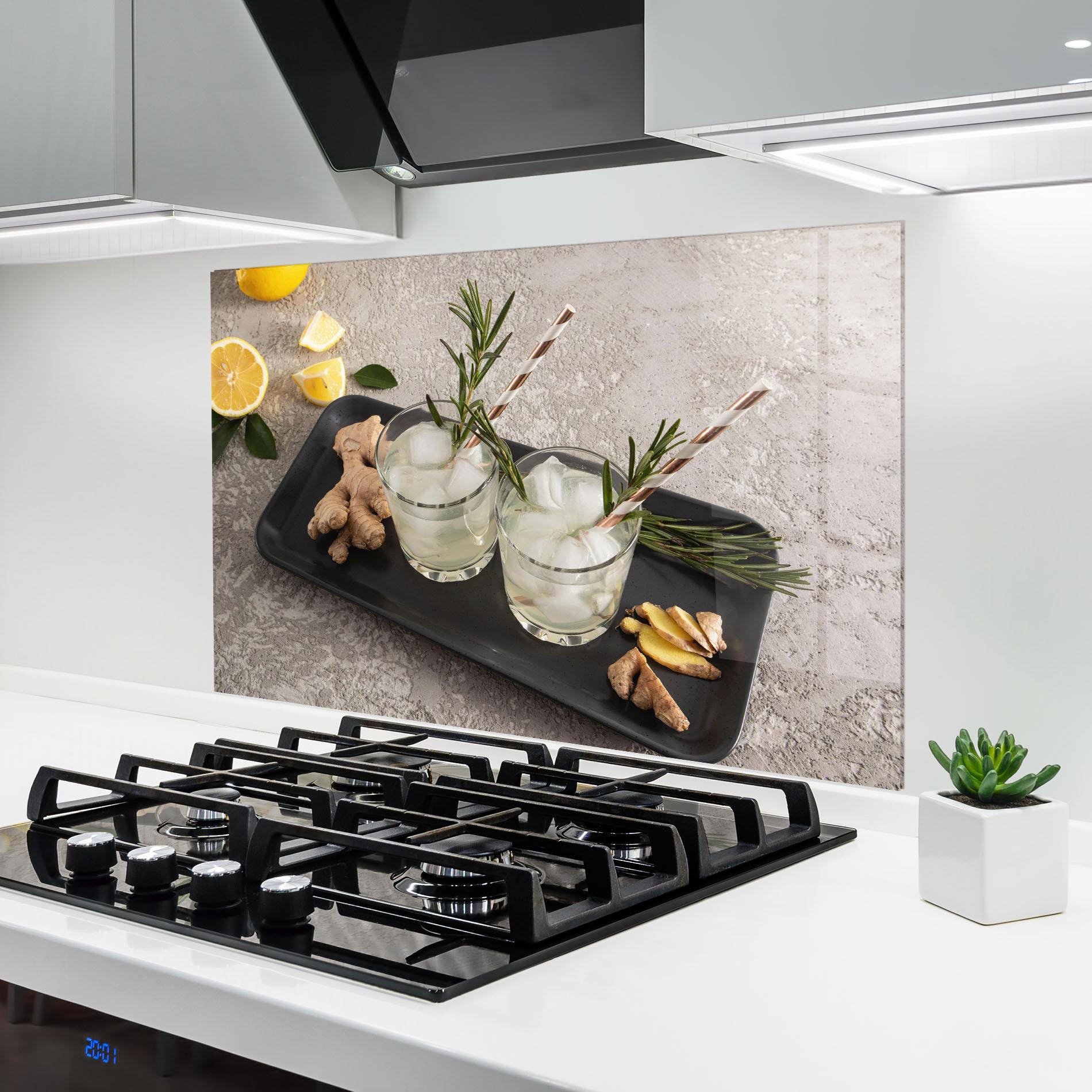 Panou Sticla Bucatarie Ginger Lemonade Drink mockup 6