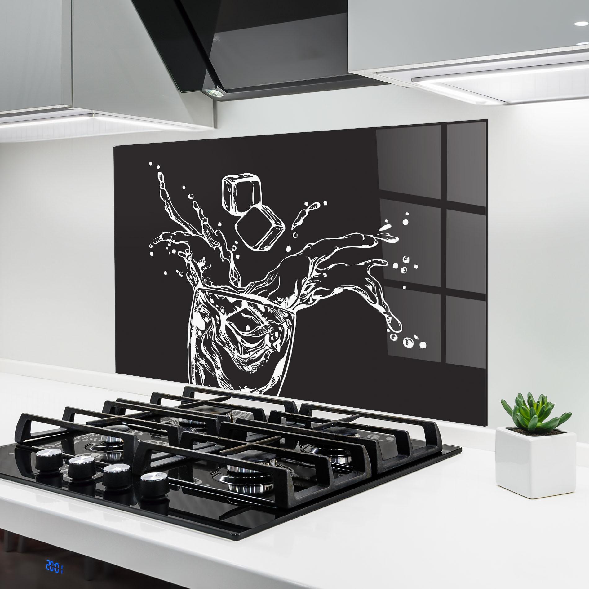 Panou Sticla Bucatarie Ice Splash Drink mockup 6