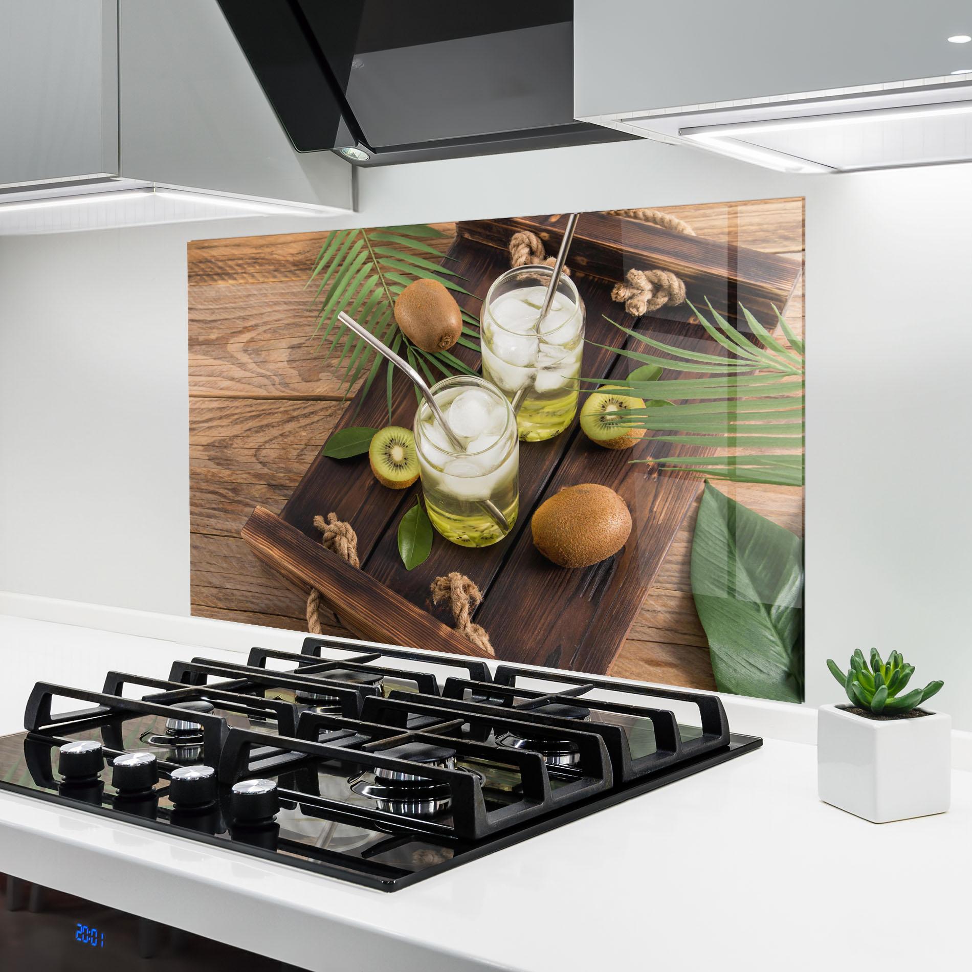 Panou Sticla Bucatarie Kiwi Drinks mockup 6