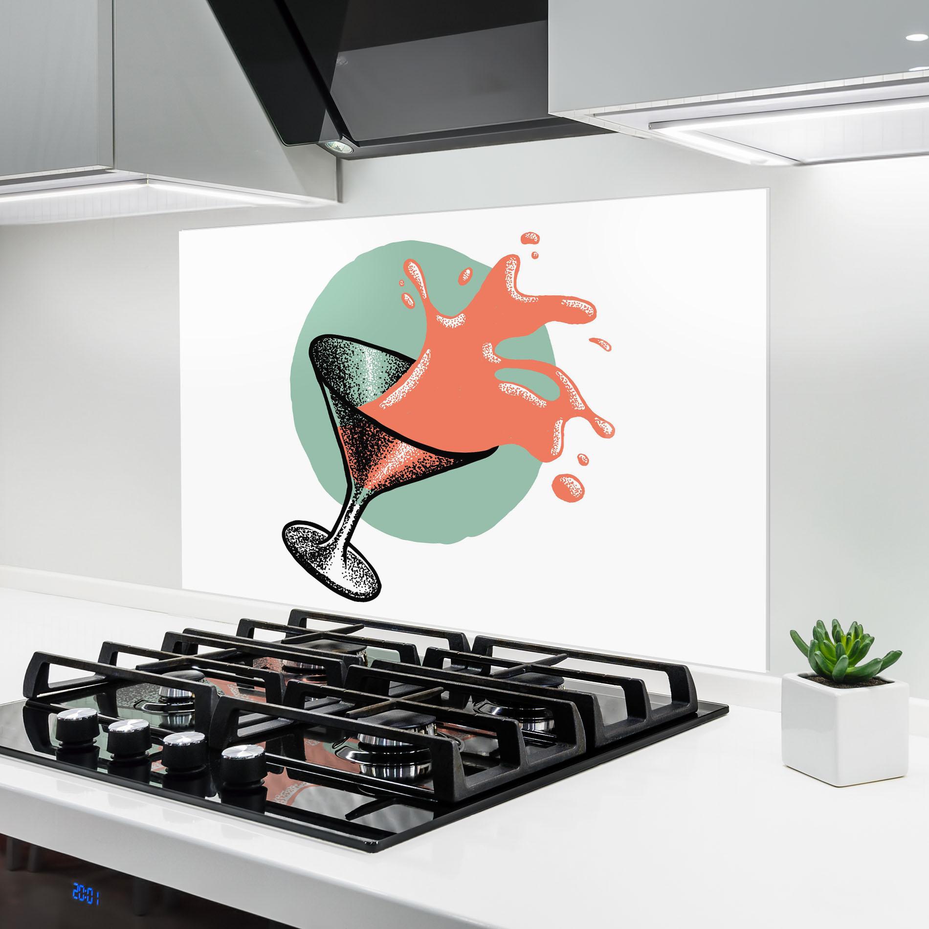 Panou Sticla Bucatarie Light Orange Drink mockup 6