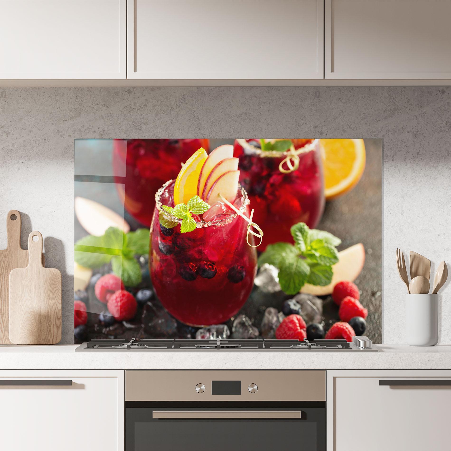 Panou Sticla Bucatarie Berry Drink mockup 7