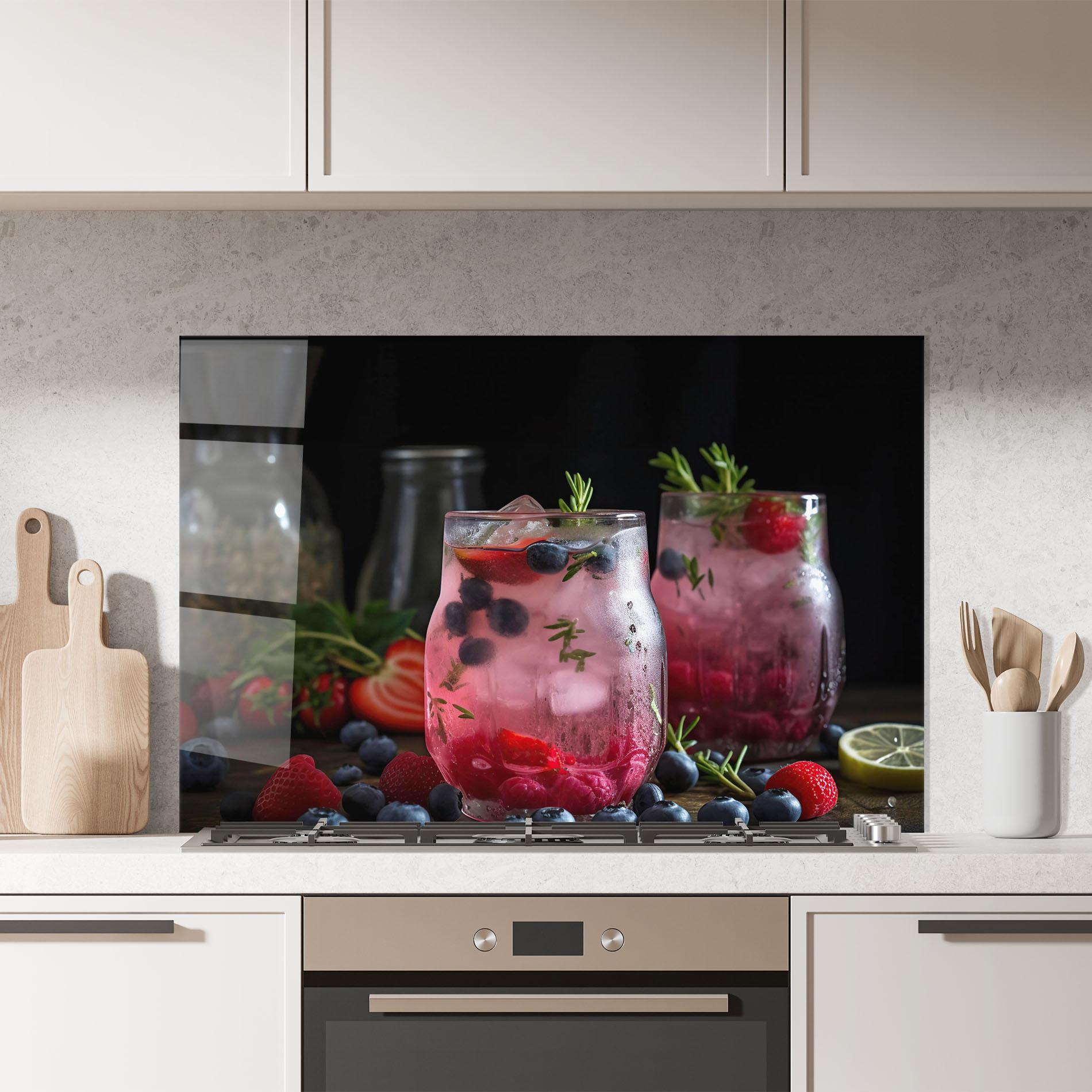 Panou Sticla Bucatarie Berry Ice Drink mockup 7