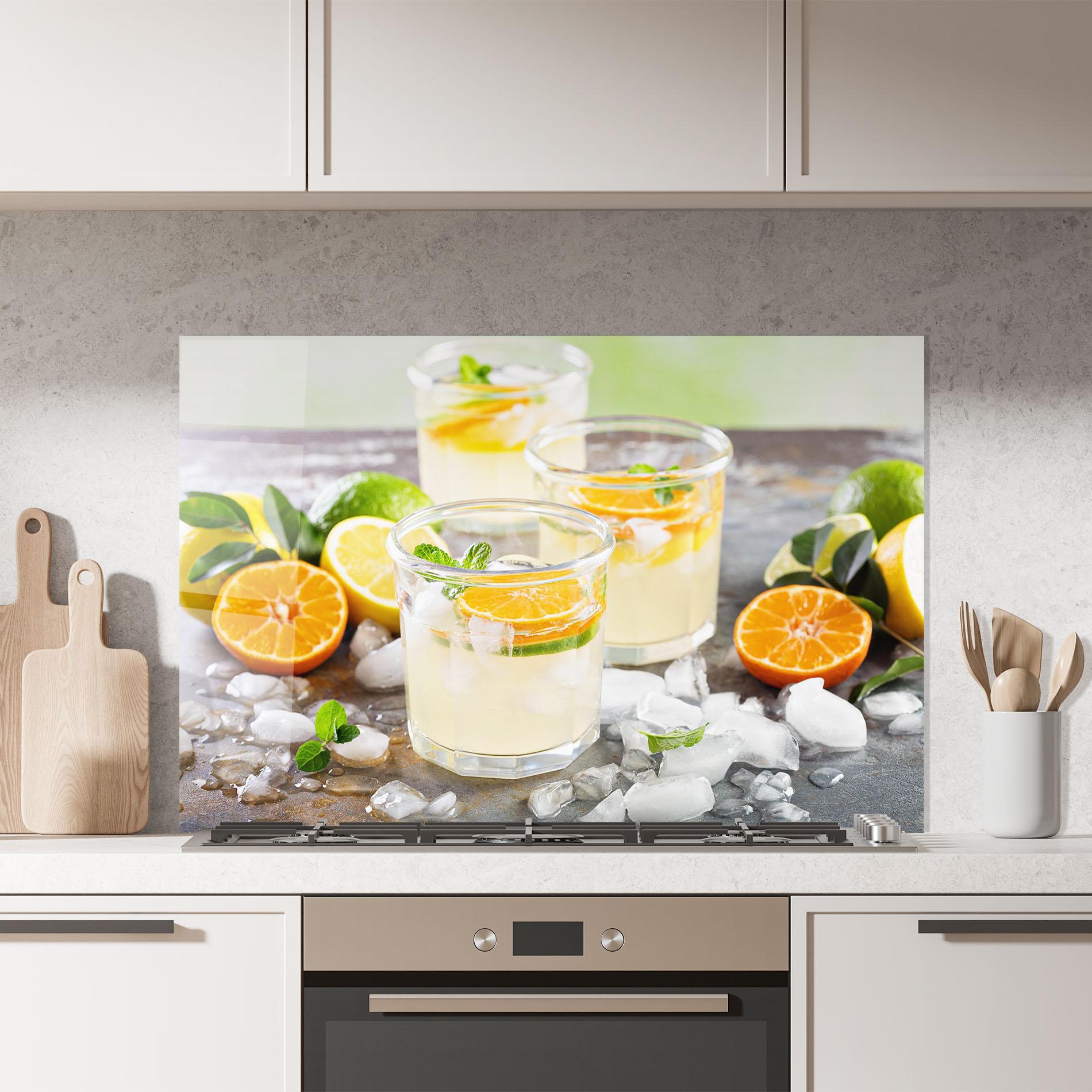 Panou Sticla Bucatarie Citrus Fruit Lemonade mockup 7