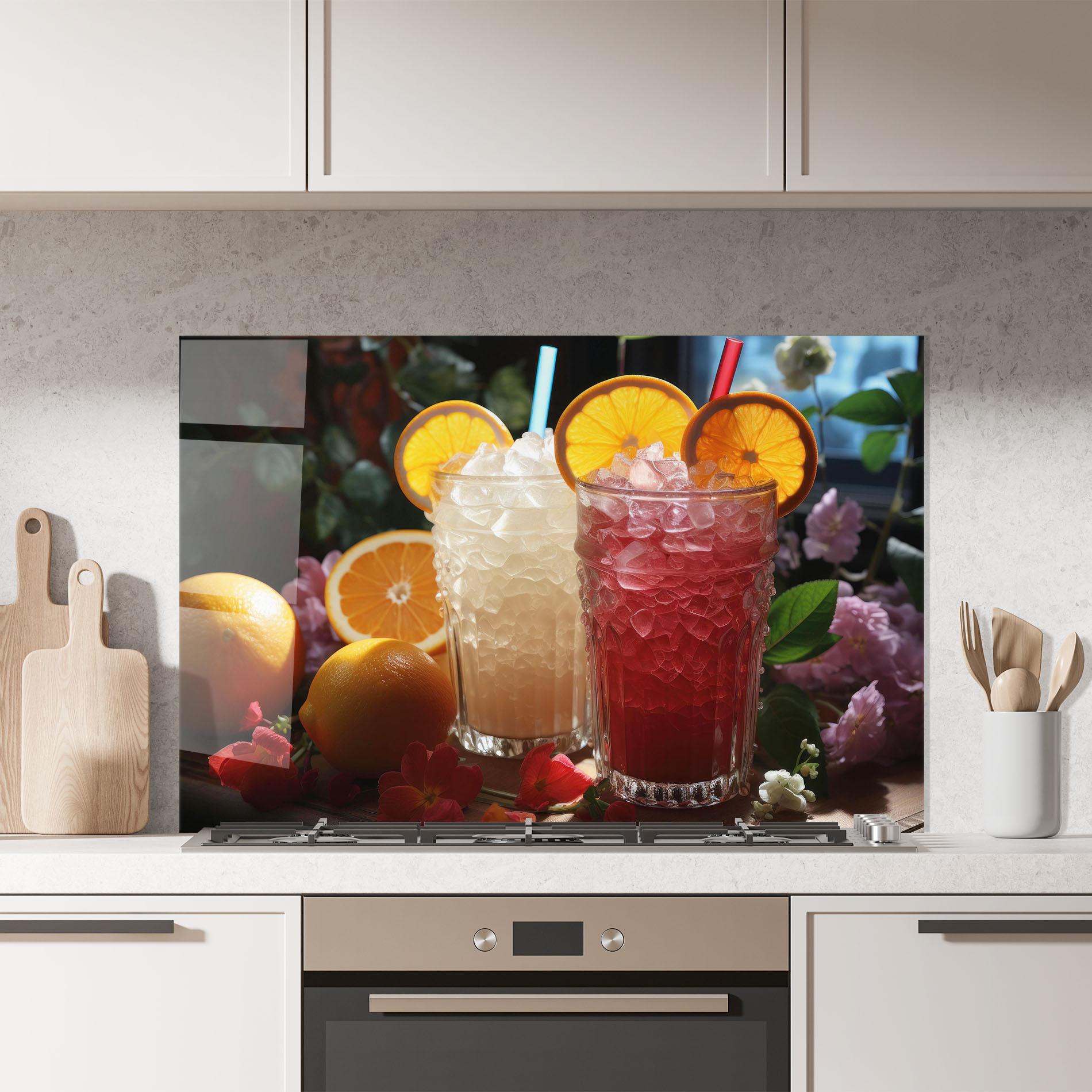 Panou Sticla Bucatarie Citrus Smoothie Drink mockup 7