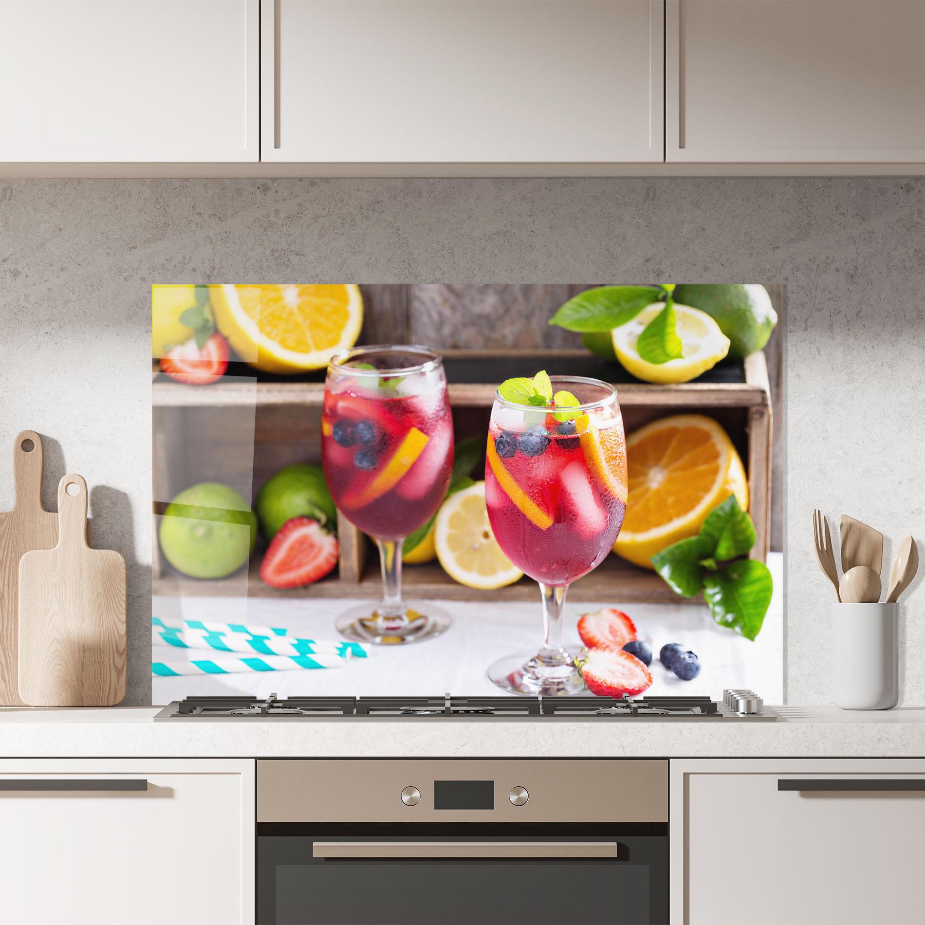 Panou Sticla Bucatarie Colorful Summer Drink mockup 7