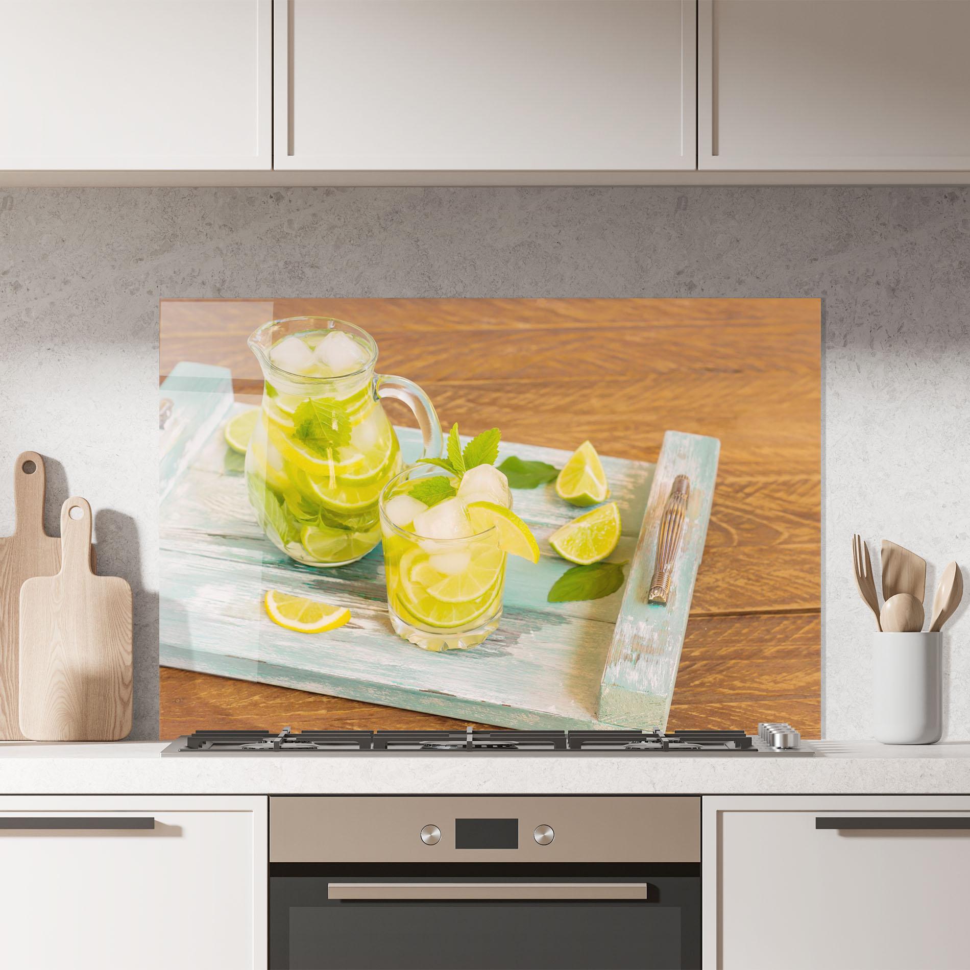 Panou Sticla Bucatarie Fresh Cold Lemonade mockup 7