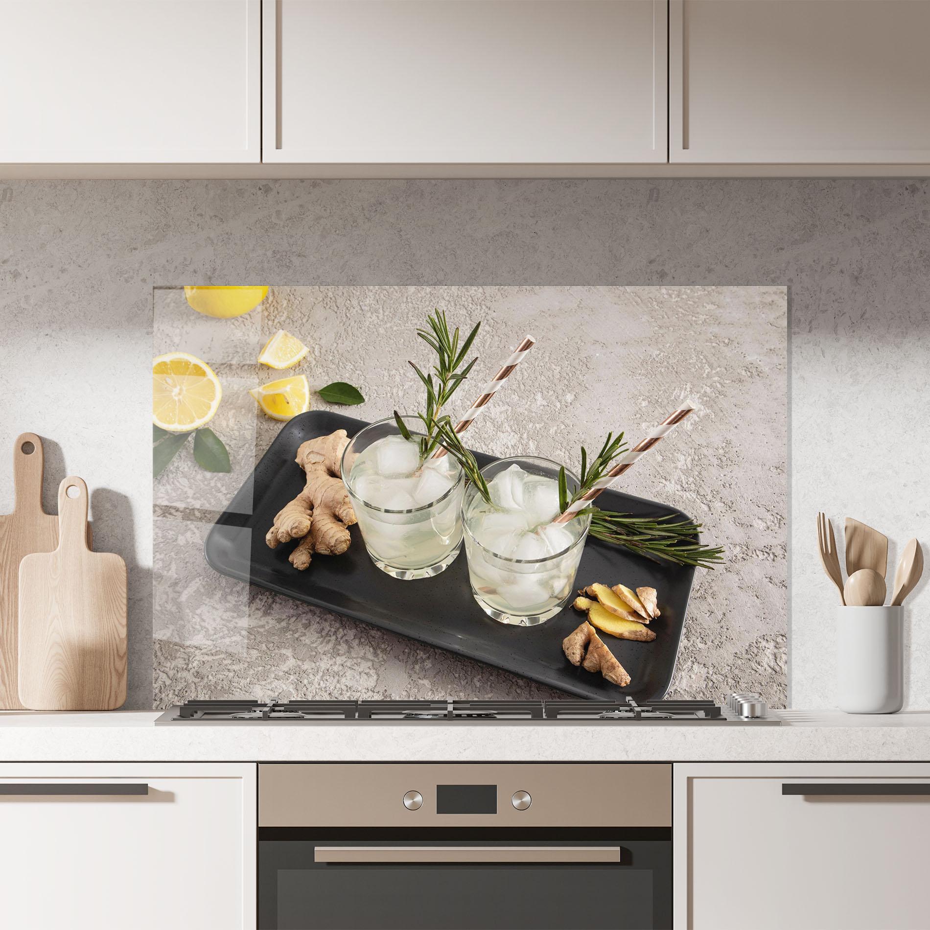 Panou Sticla Bucatarie Ginger Lemonade Drink mockup 7