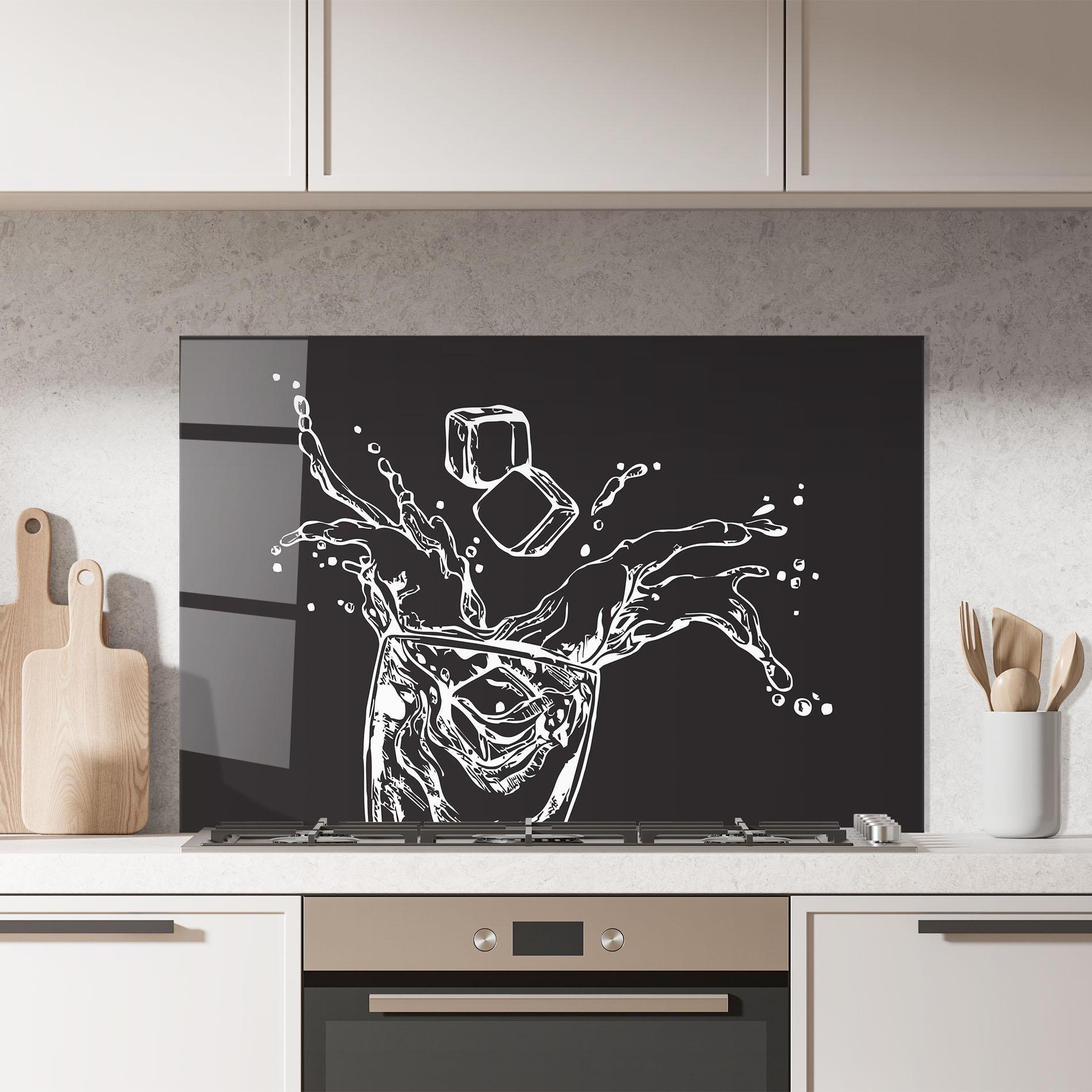 Panou Sticla Bucatarie Ice Splash Drink mockup 7