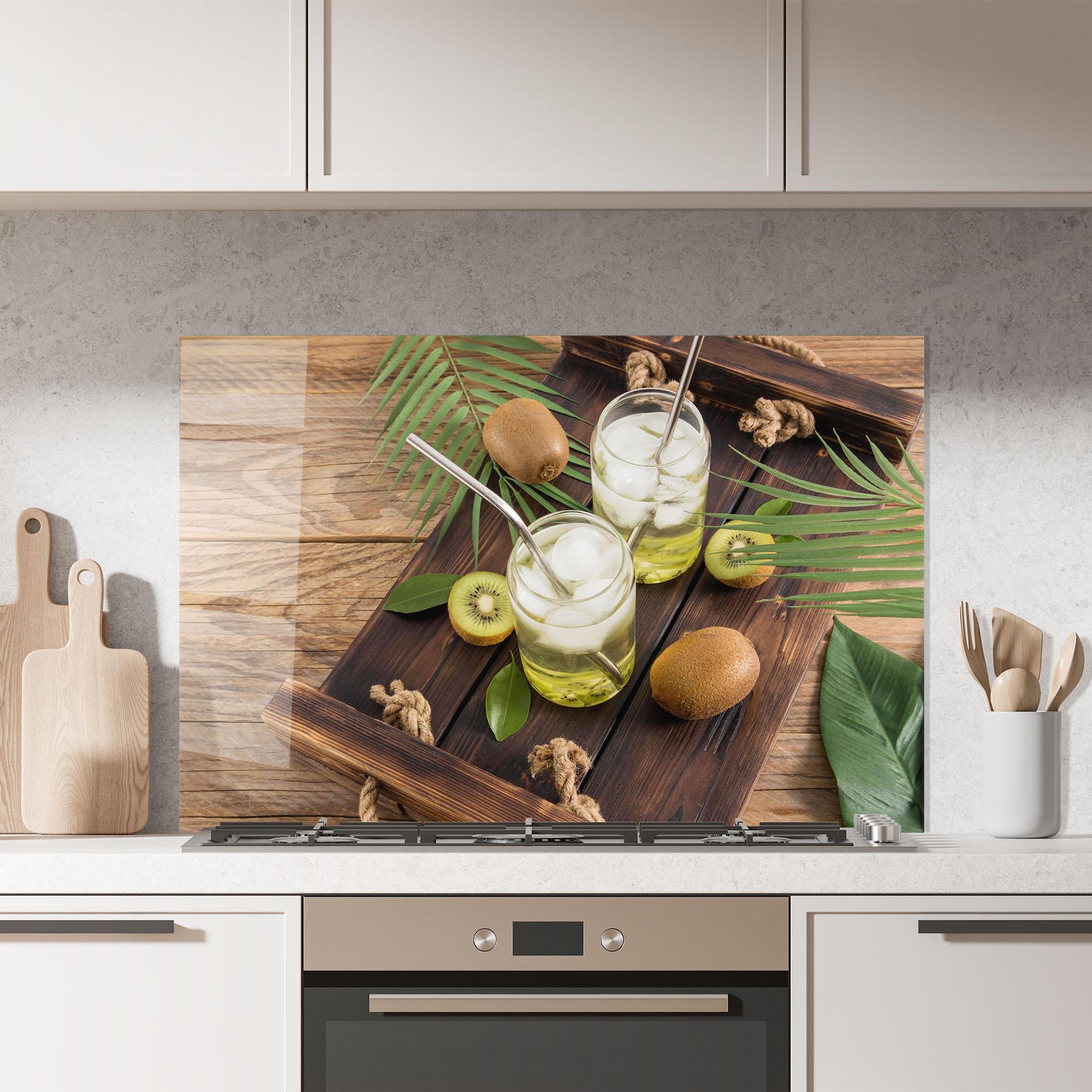 Panou Sticla Bucatarie Kiwi Drinks mockup 7