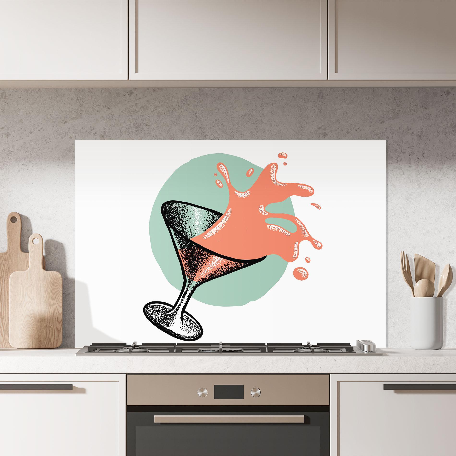 Panou Sticla Bucatarie Light Orange Drink mockup 7