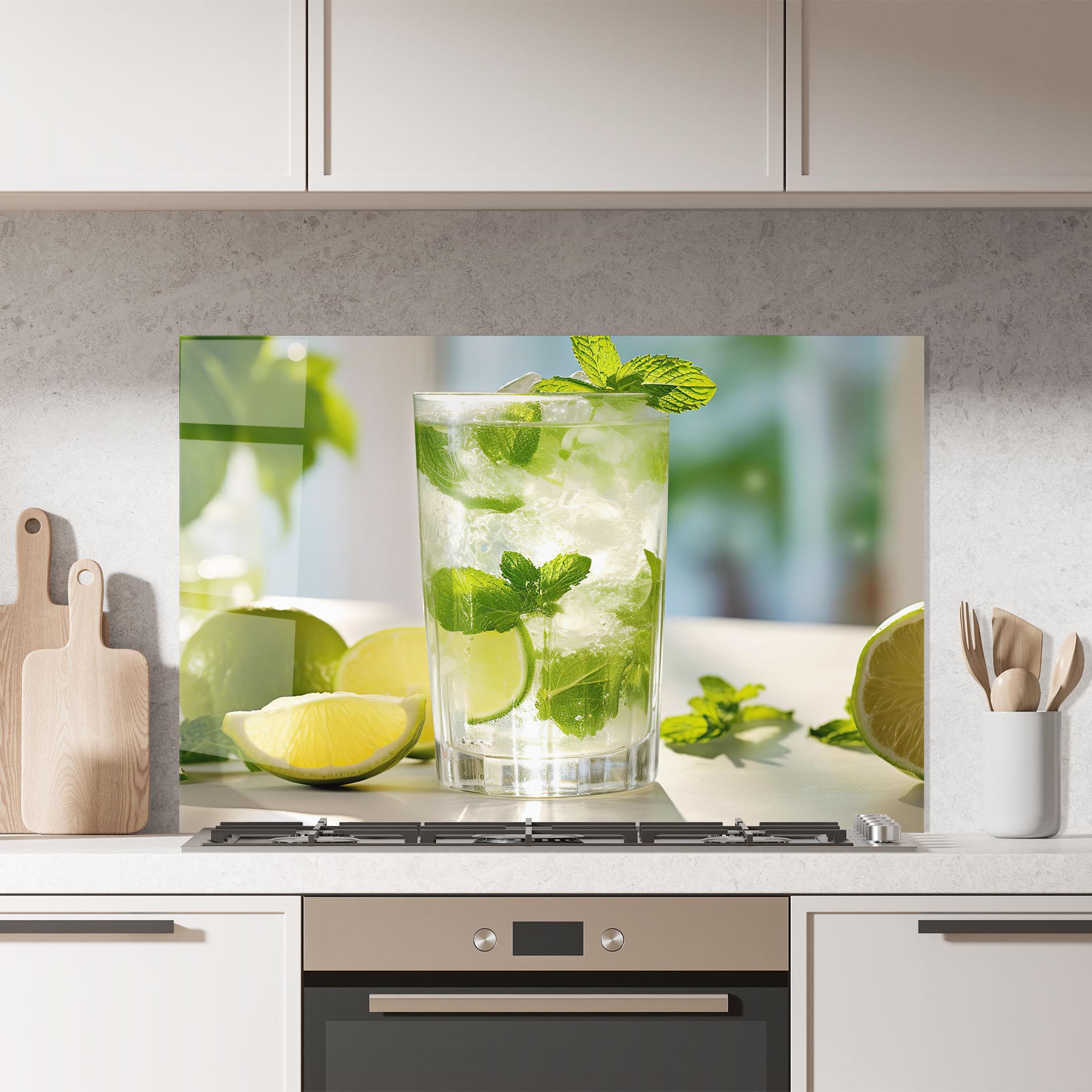 Panou Sticla Bucatarie Lime Mint Glass mockup 7