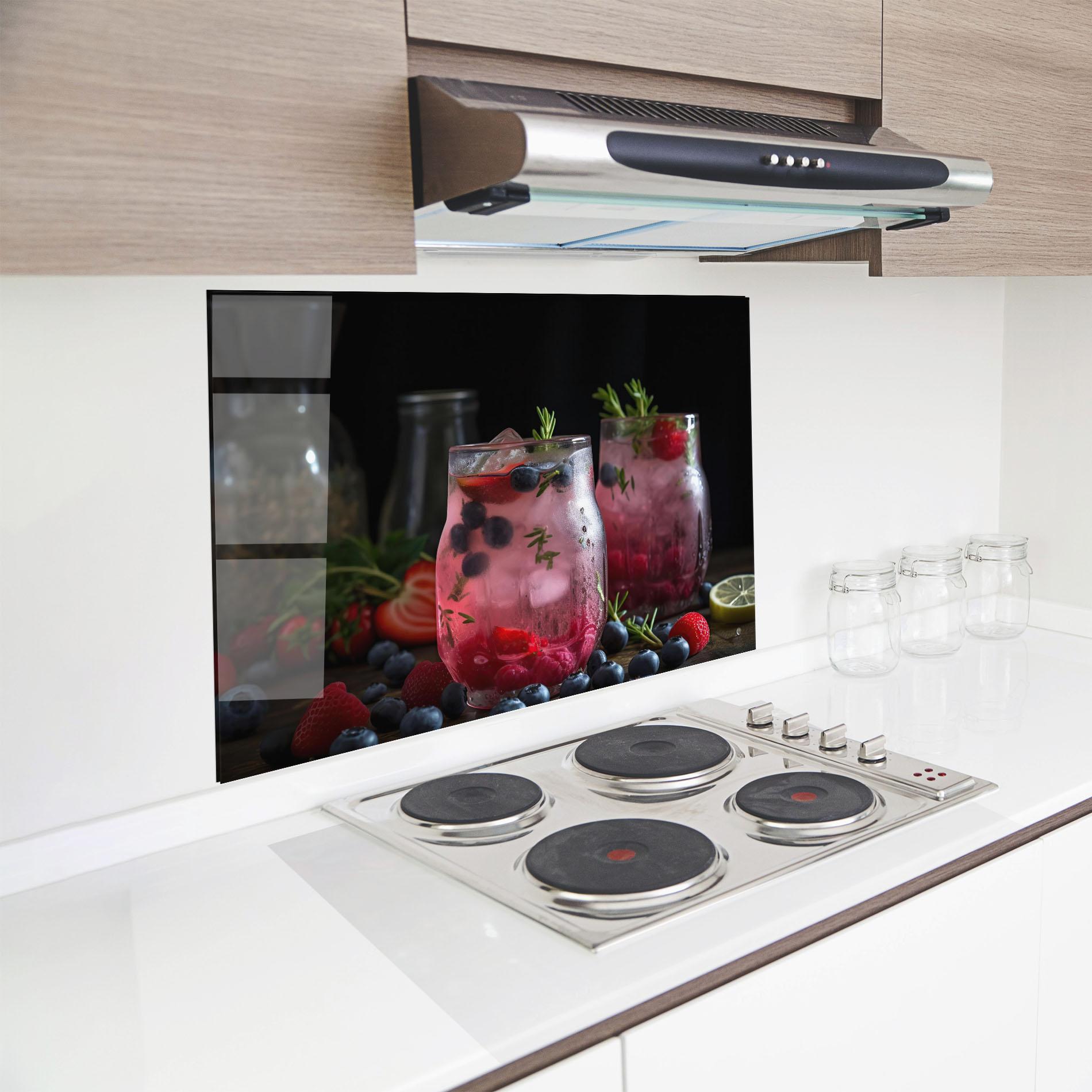 Panou Sticla Bucatarie Berry Ice Drink mockup 8