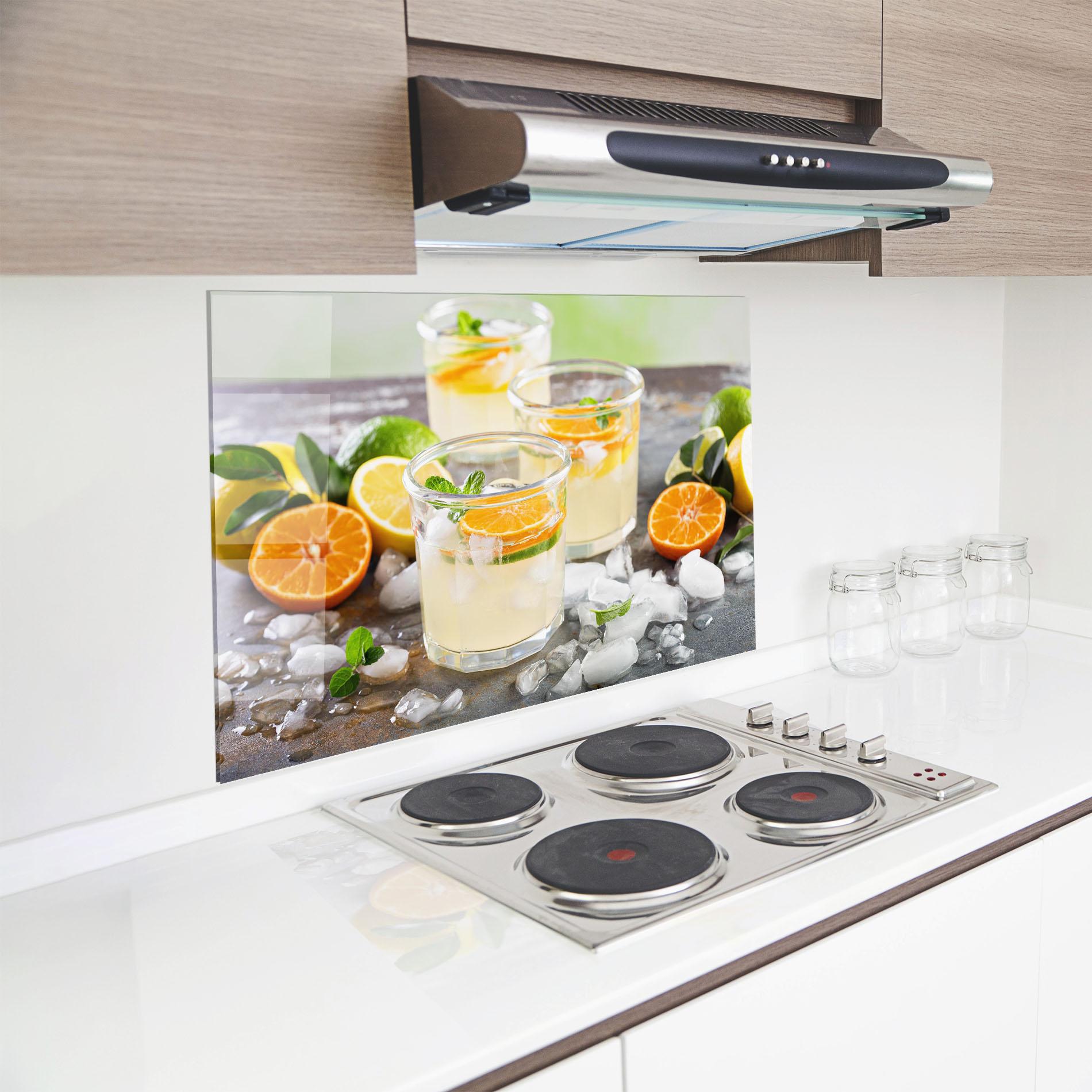 Panou Sticla Bucatarie Citrus Fruit Lemonade mockup 8