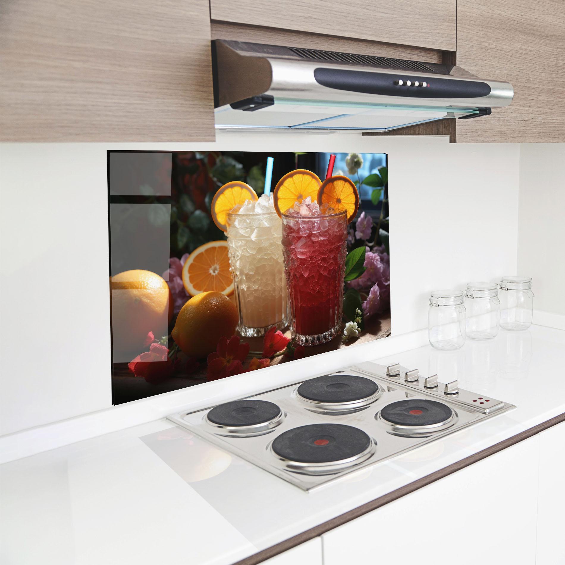 Panou Sticla Bucatarie Citrus Smoothie Drink mockup 8