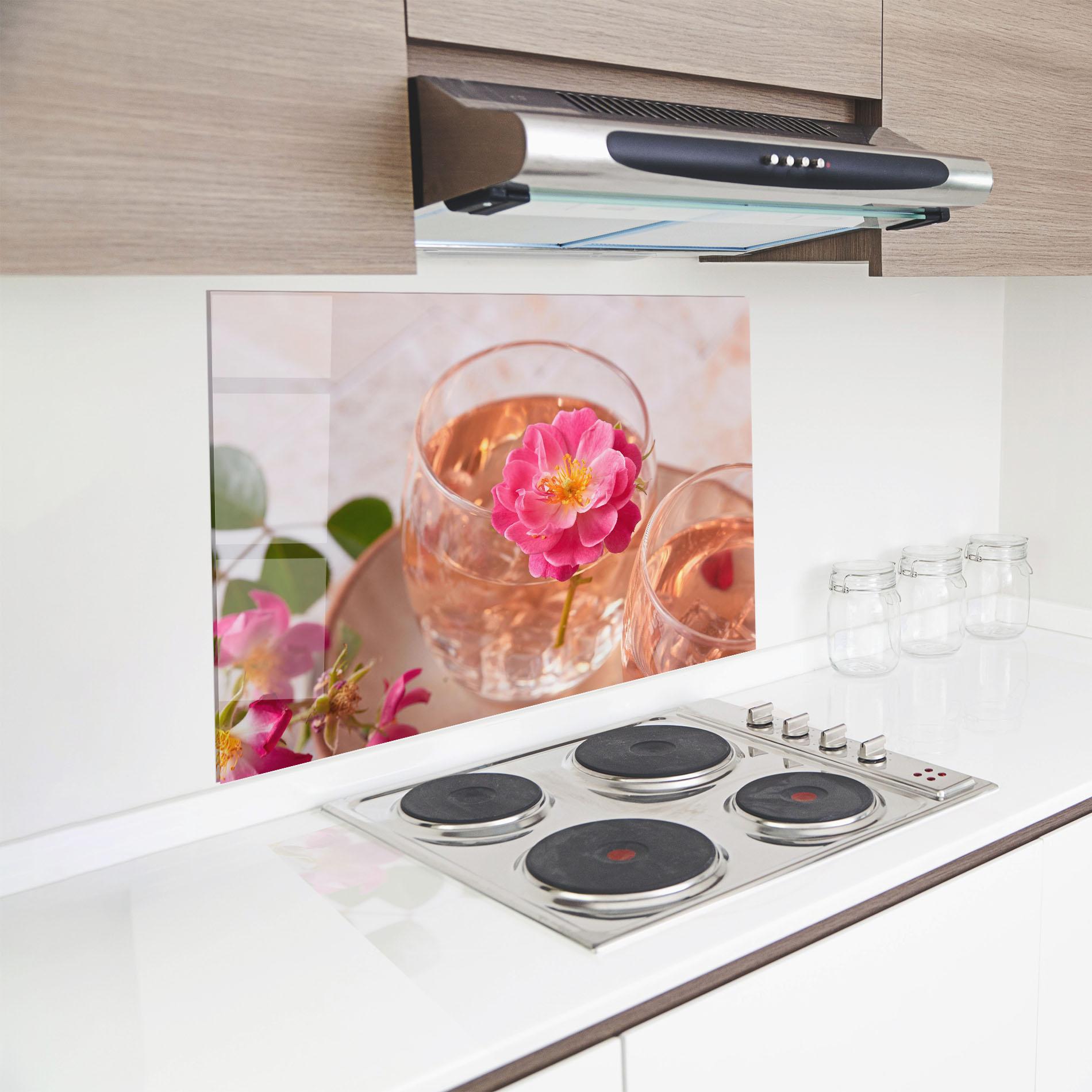 Panou Sticla Bucatarie Flower Drink mockup 8