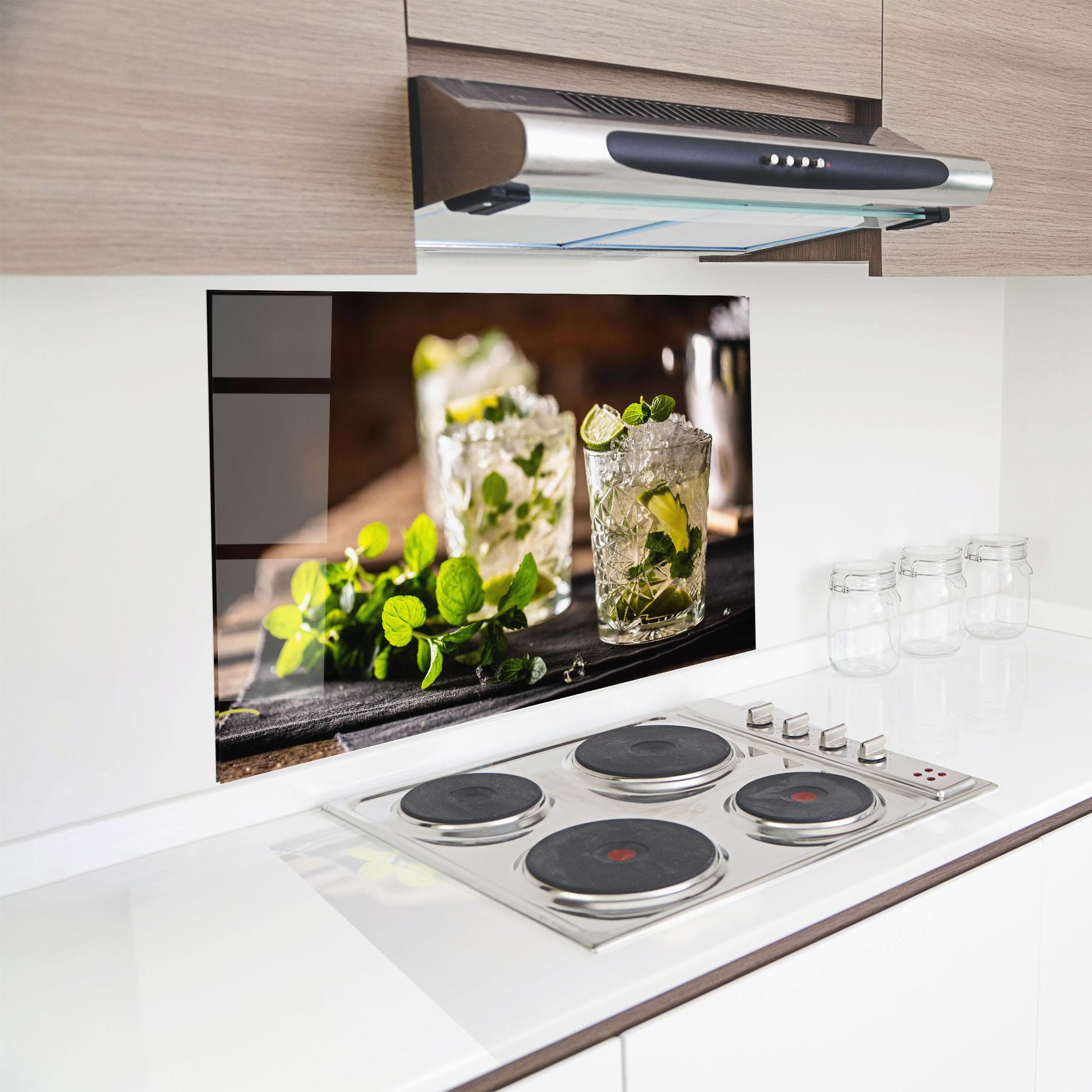 Panou Sticla Bucatarie Fresh Mint Lime mockup 8