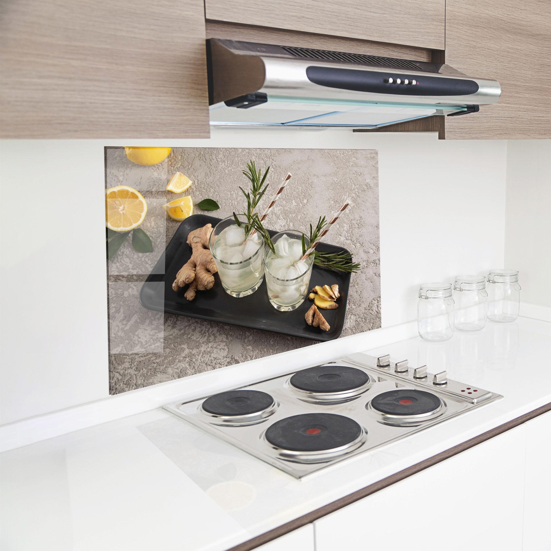 Panou Sticla Bucatarie Ginger Lemonade Drink mockup 8