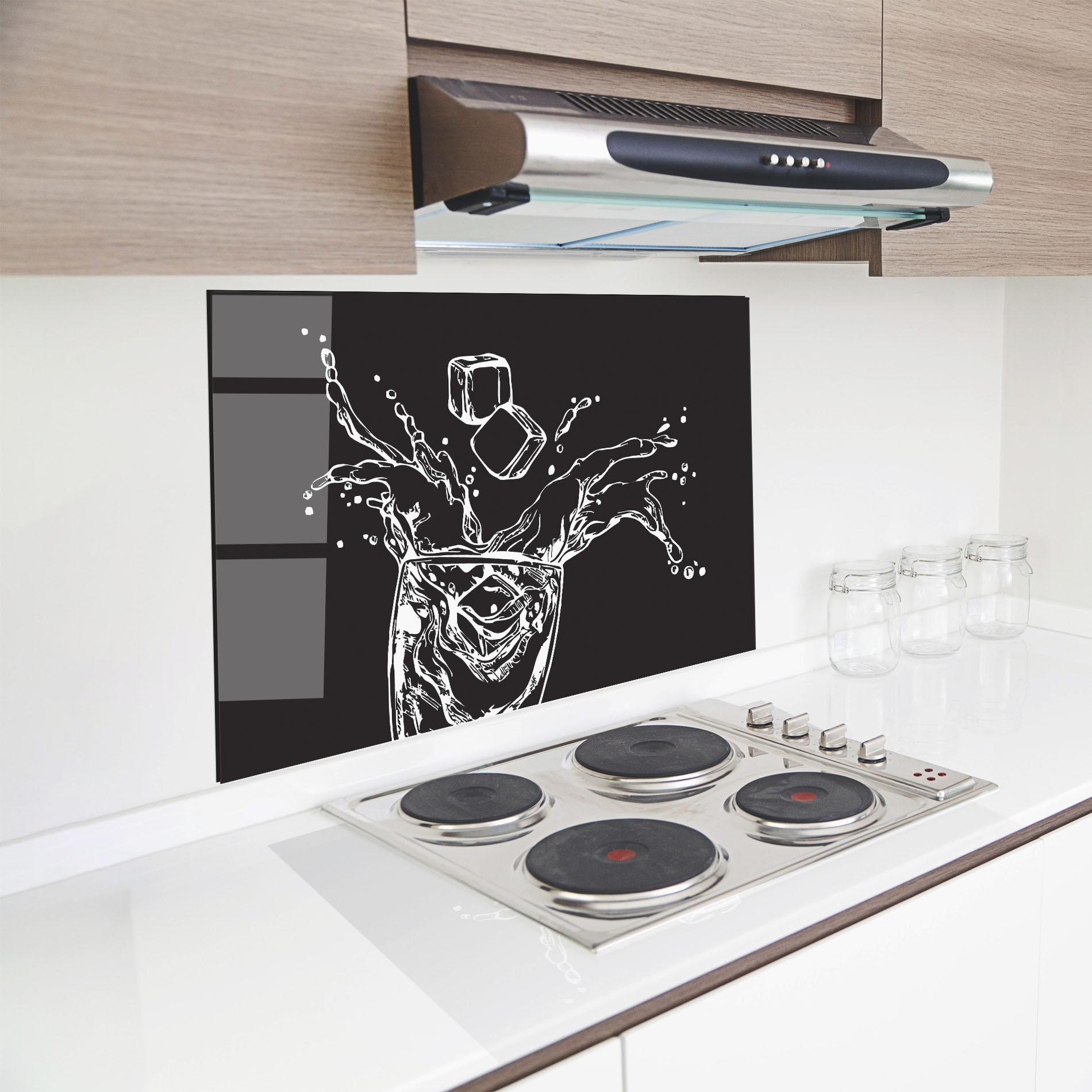 Panou Sticla Bucatarie Ice Splash Drink mockup 8