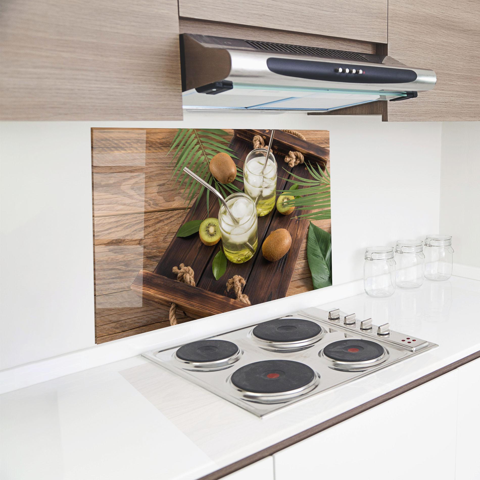 Panou Sticla Bucatarie Kiwi Drinks mockup 8