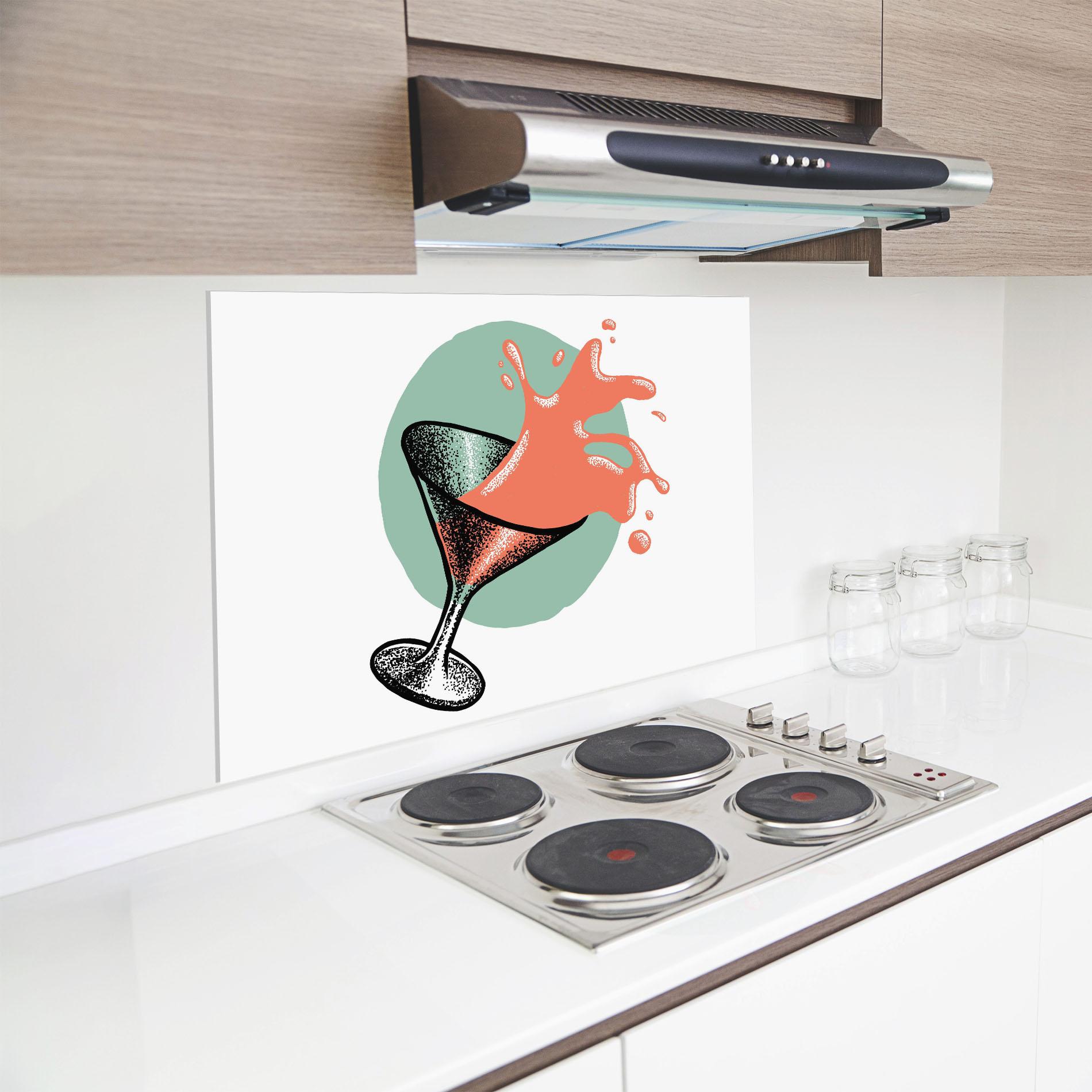 Panou Sticla Bucatarie Light Orange Drink mockup 8