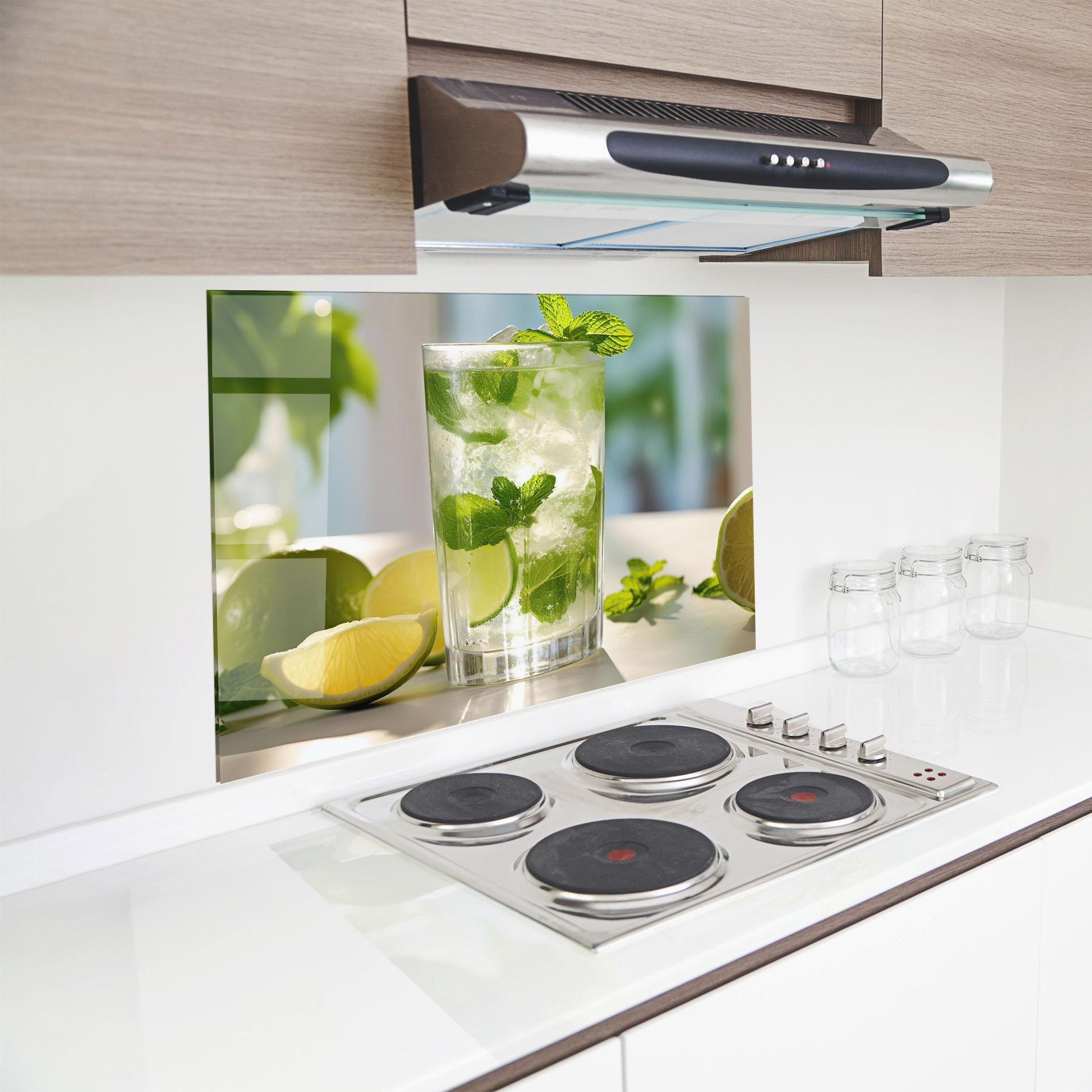 Panou Sticla Bucatarie Lime Mint Glass mockup 8