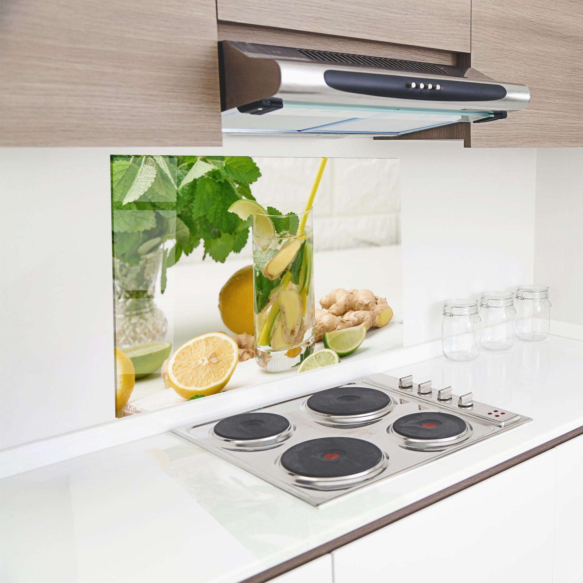 Panou Sticla Bucatarie Transparent Lemon Glass mockup 8