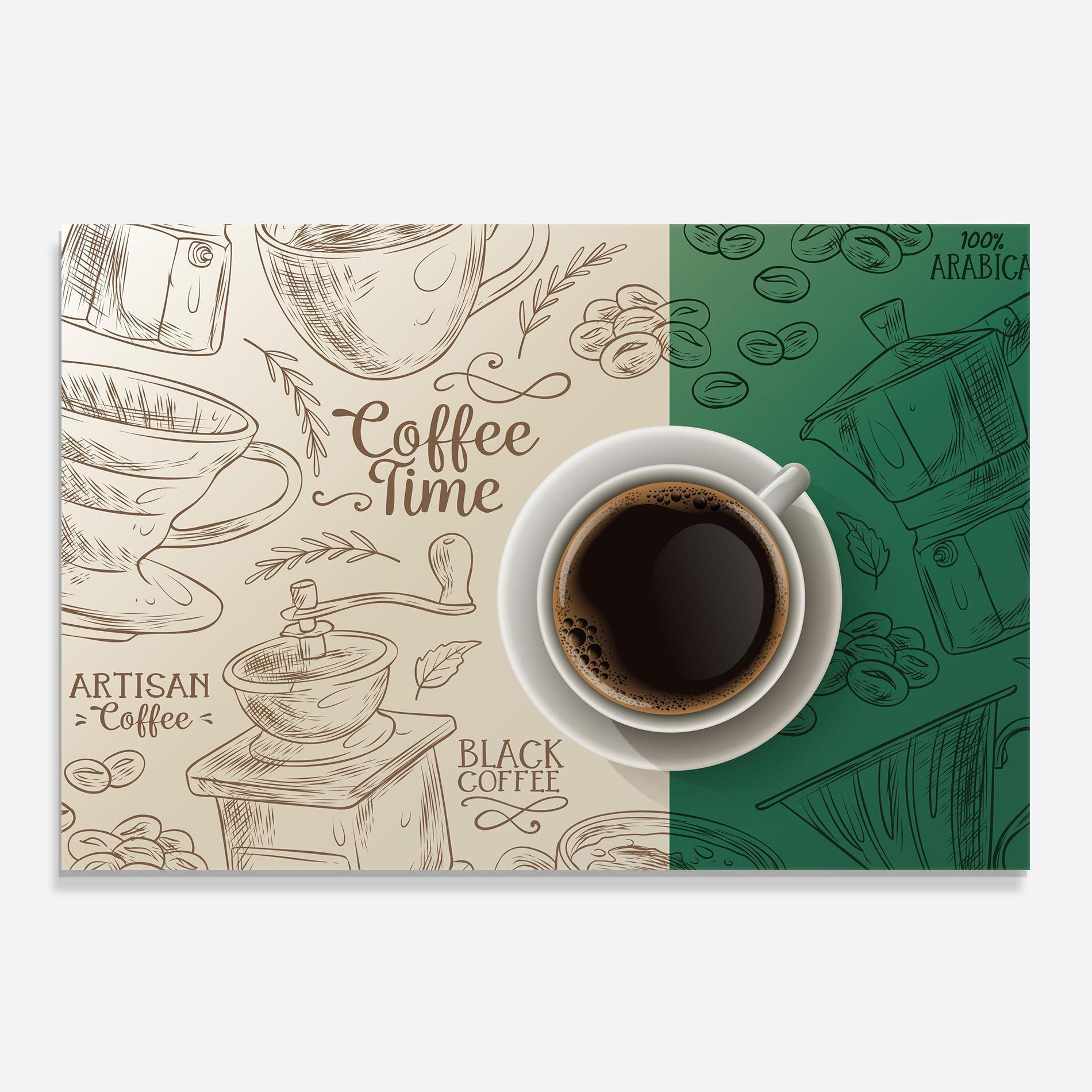 Panou Sticla Bucatarie Artisan Coffee mockup 0