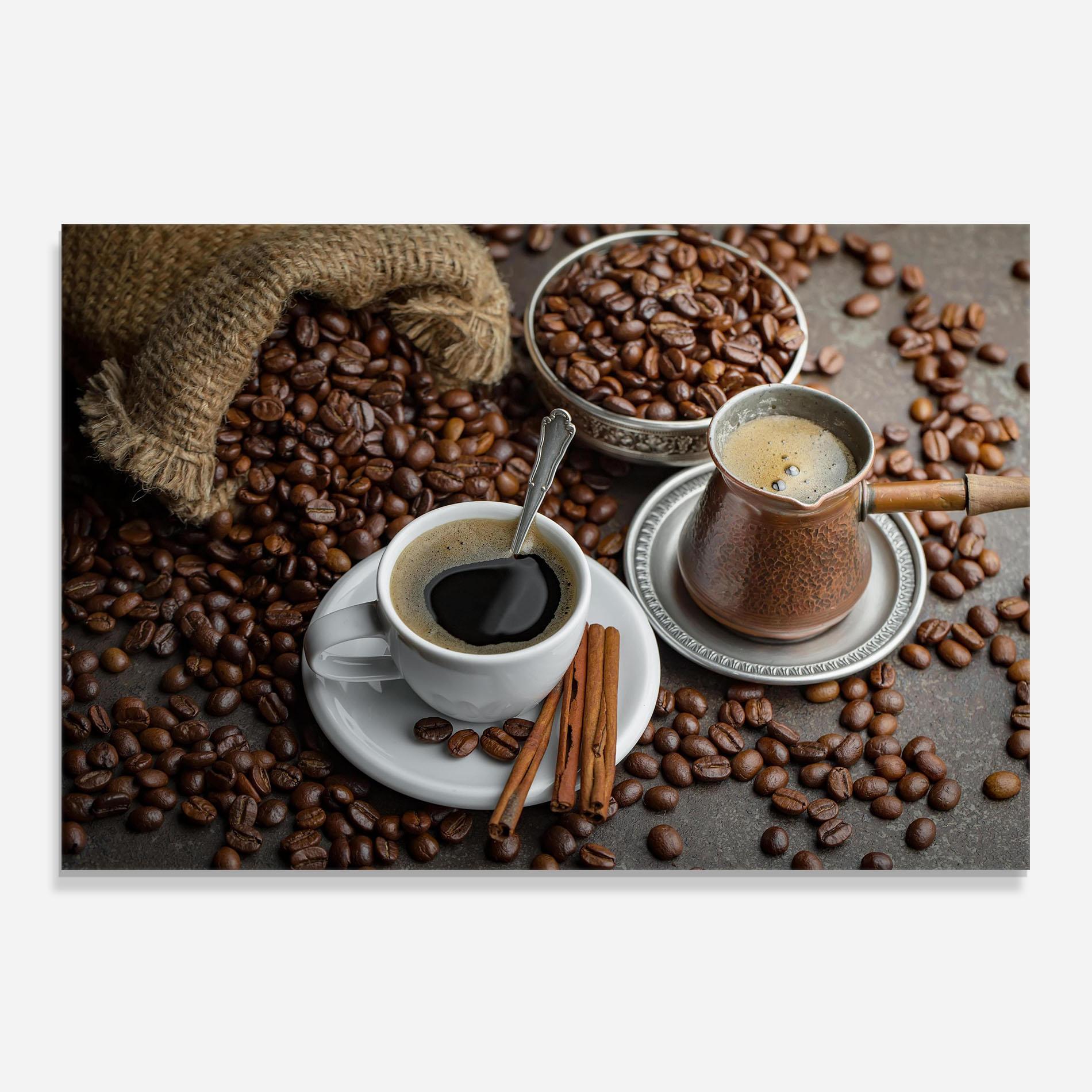 Panou Sticla Bucatarie Black Coffee Bean mockup 0