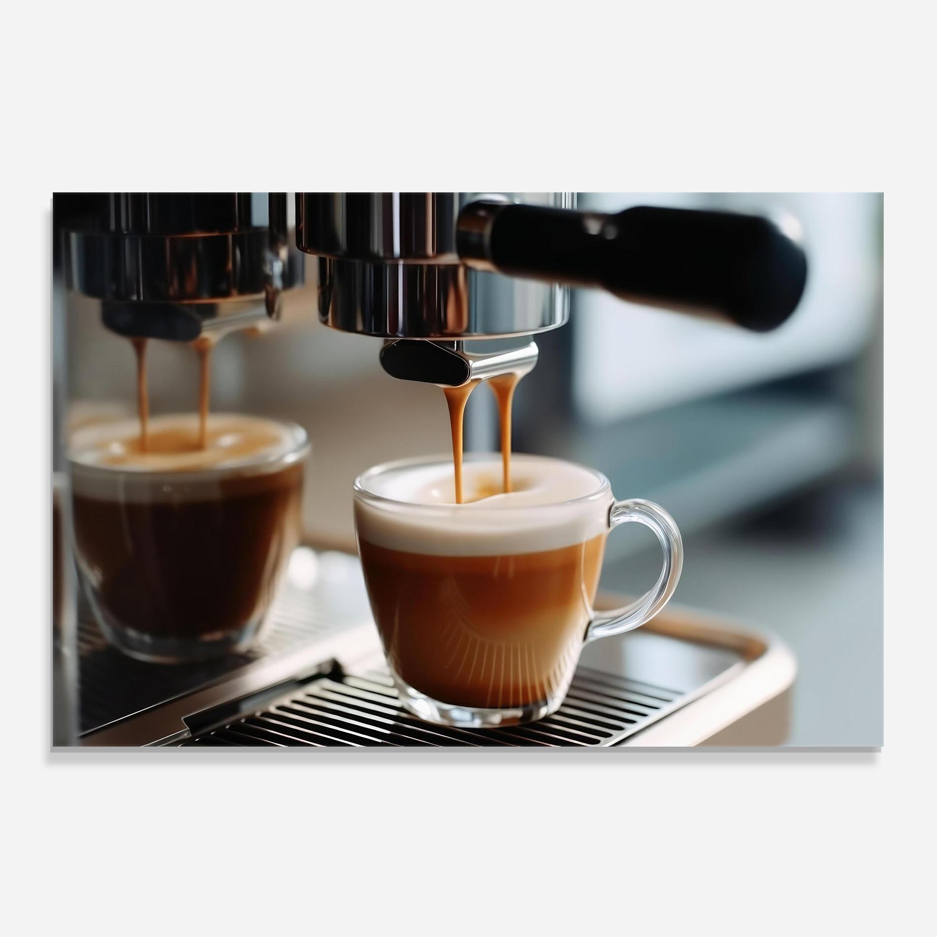 Panou Sticla Bucatarie Close Up Coffee Machine mockup 0