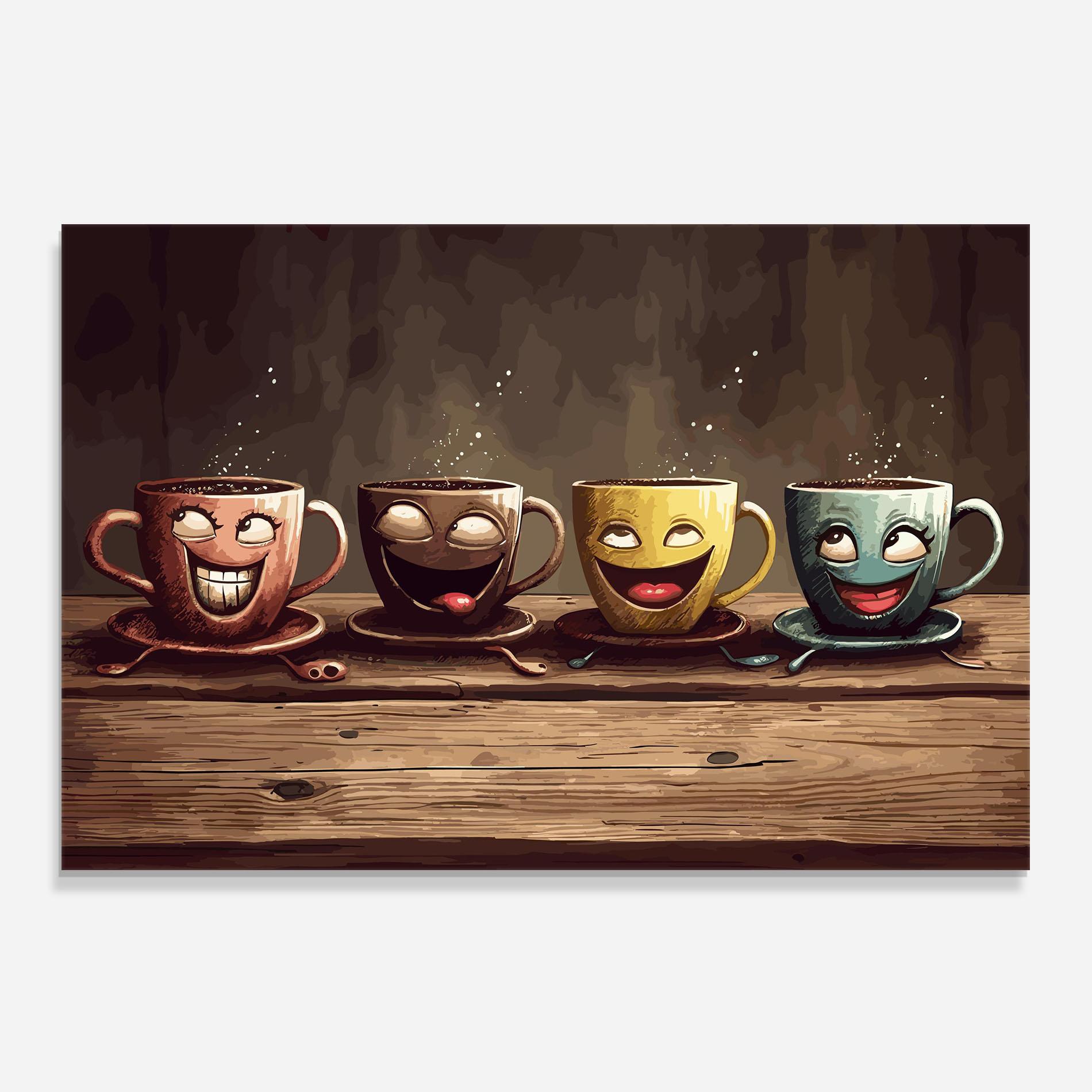 Panou Sticla Bucatarie Coffee Faces mockup 0