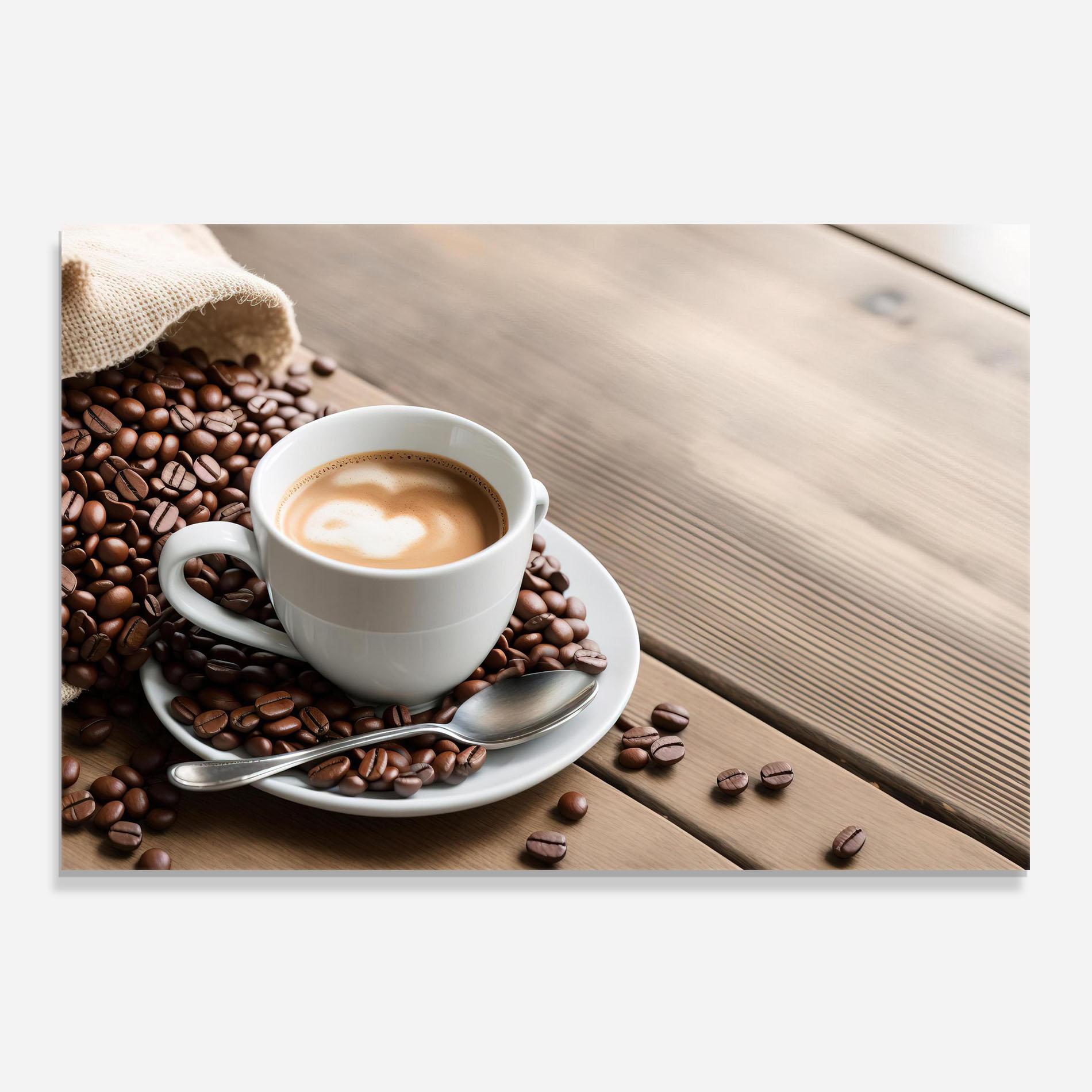 Panou Sticla Bucatarie Coffee On Table mockup 0
