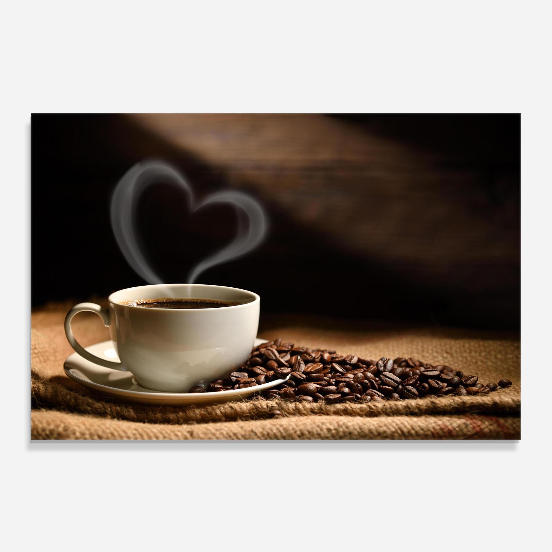 Panou Sticla Bucatarie Heart Coffee Smoke mockup 0
