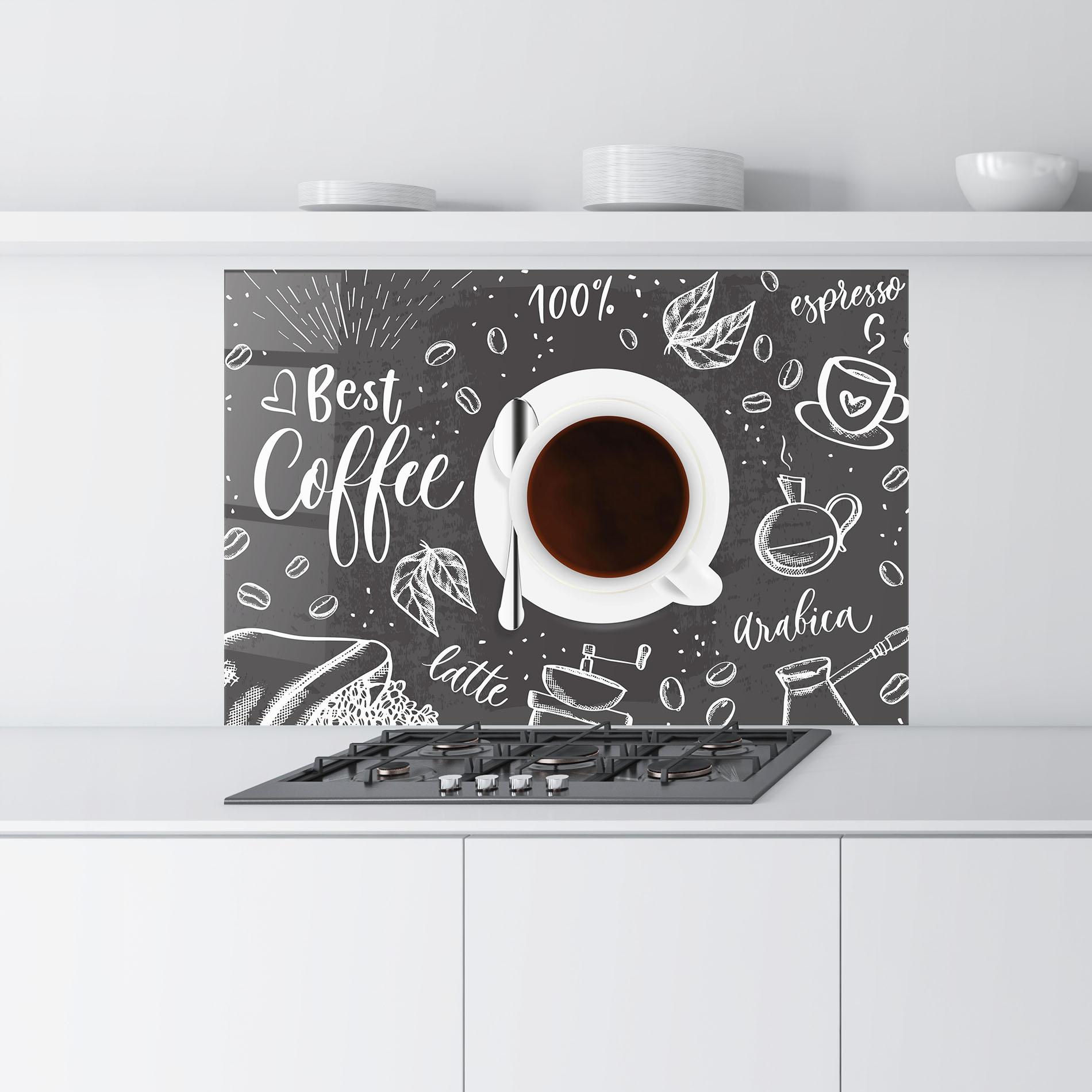 Panou Sticla Bucatarie Best Coffee mockup 9