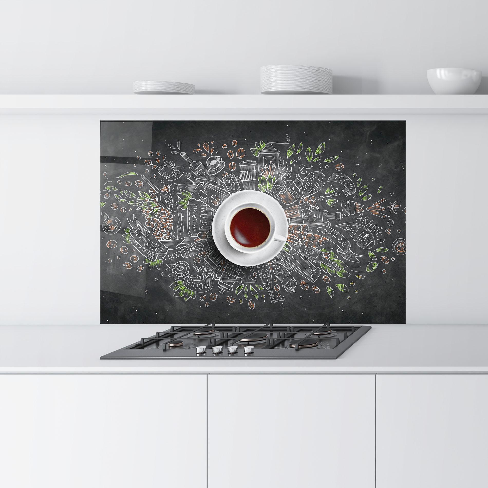 Panou Sticla Bucatarie Black Board Coffee mockup 9