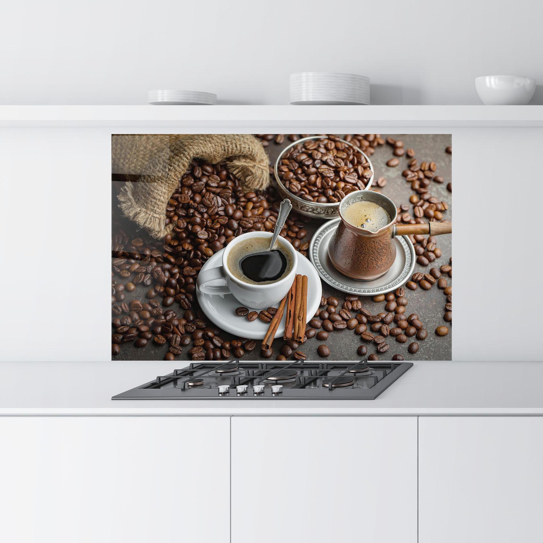 Panou Sticla Bucatarie Black Coffee Bean mockup 9
