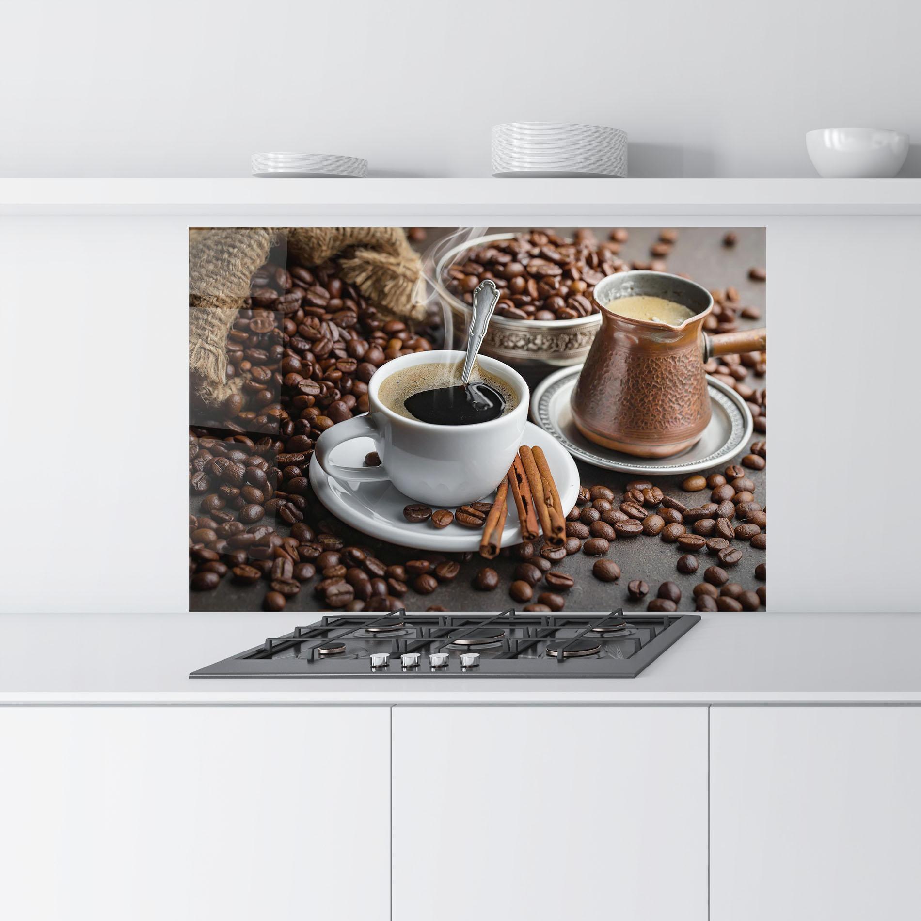 Panou Sticla Bucatarie Black Coffee Beans mockup 9