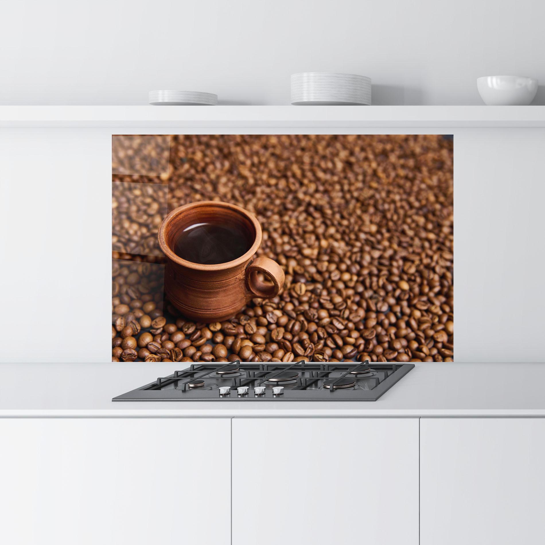 Panou Sticla Bucatarie Clay Coffee Cup mockup 9