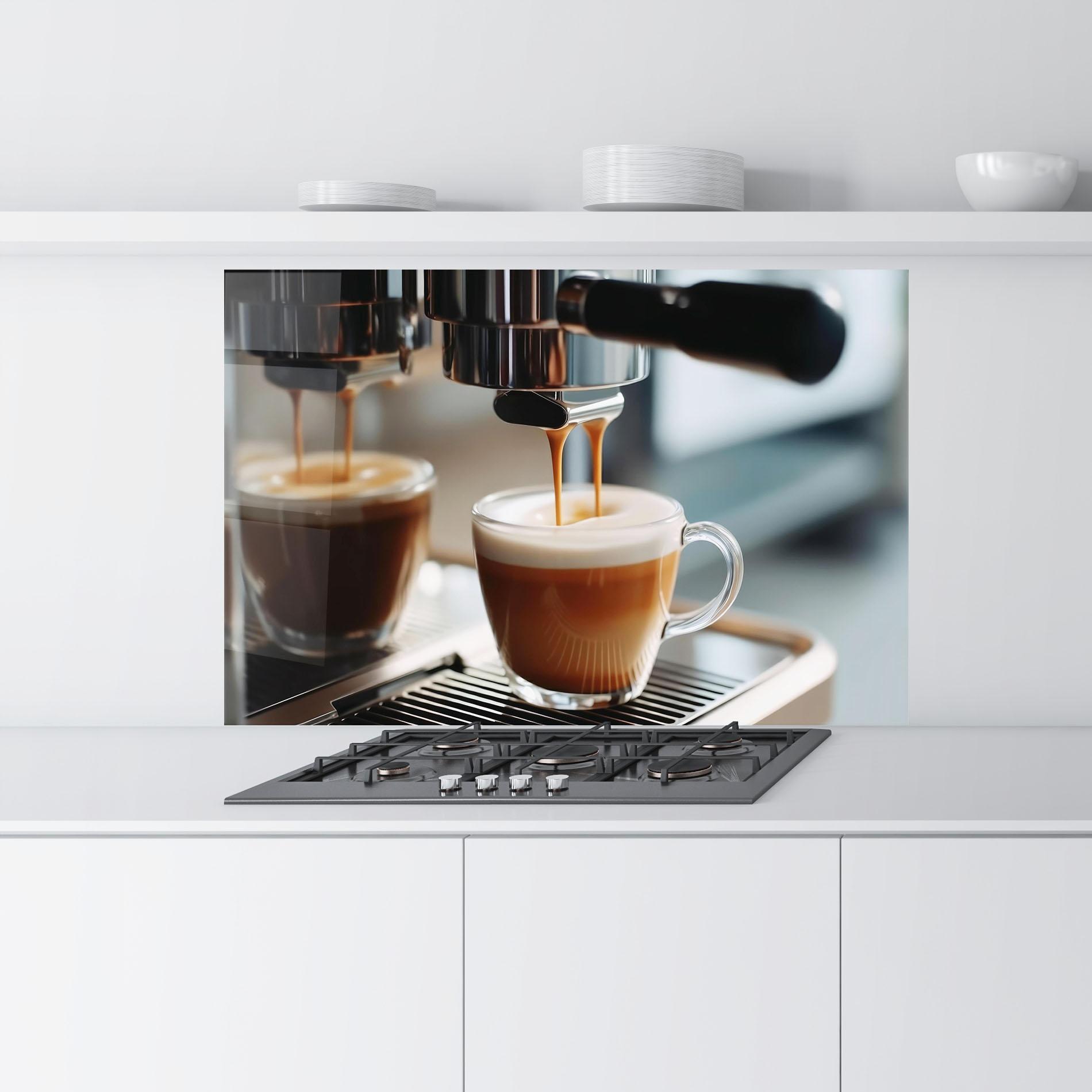 Panou Sticla Bucatarie Close Up Coffee Machine mockup 9