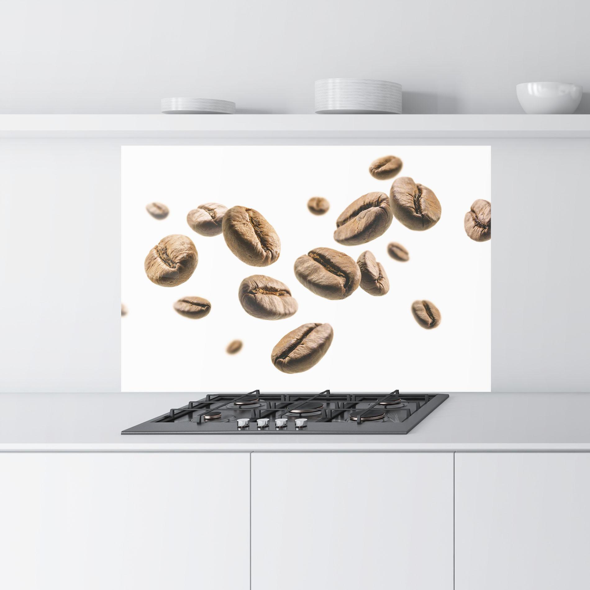 Panou Sticla Bucatarie Floating Coffee Beans mockup 9