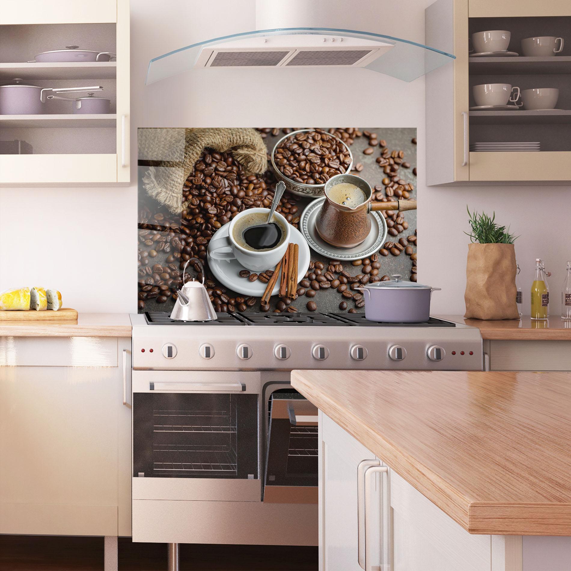 Panou Sticla Bucatarie Black Coffee Bean mockup 1