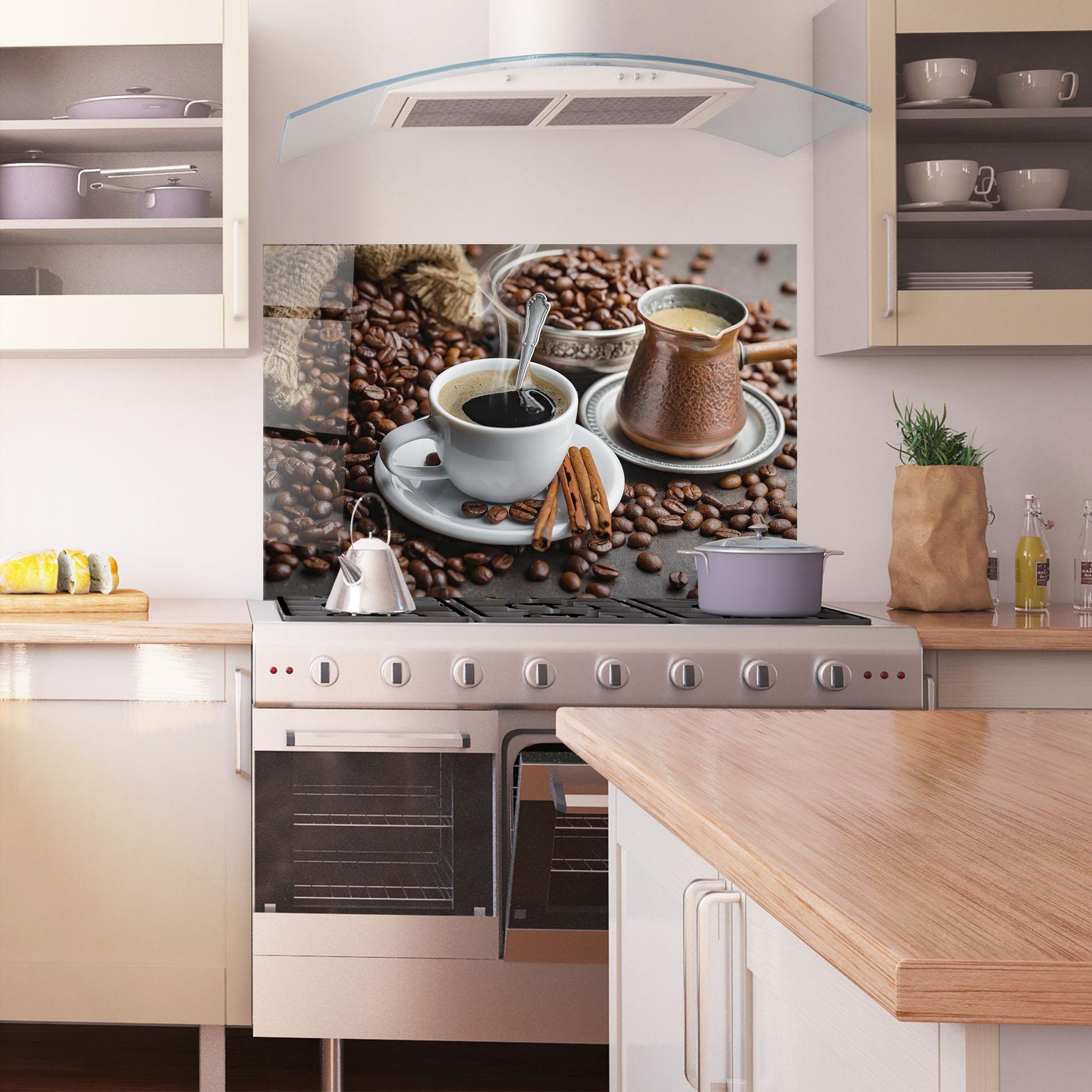 Panou Sticla Bucatarie Black Coffee Beans mockup 1