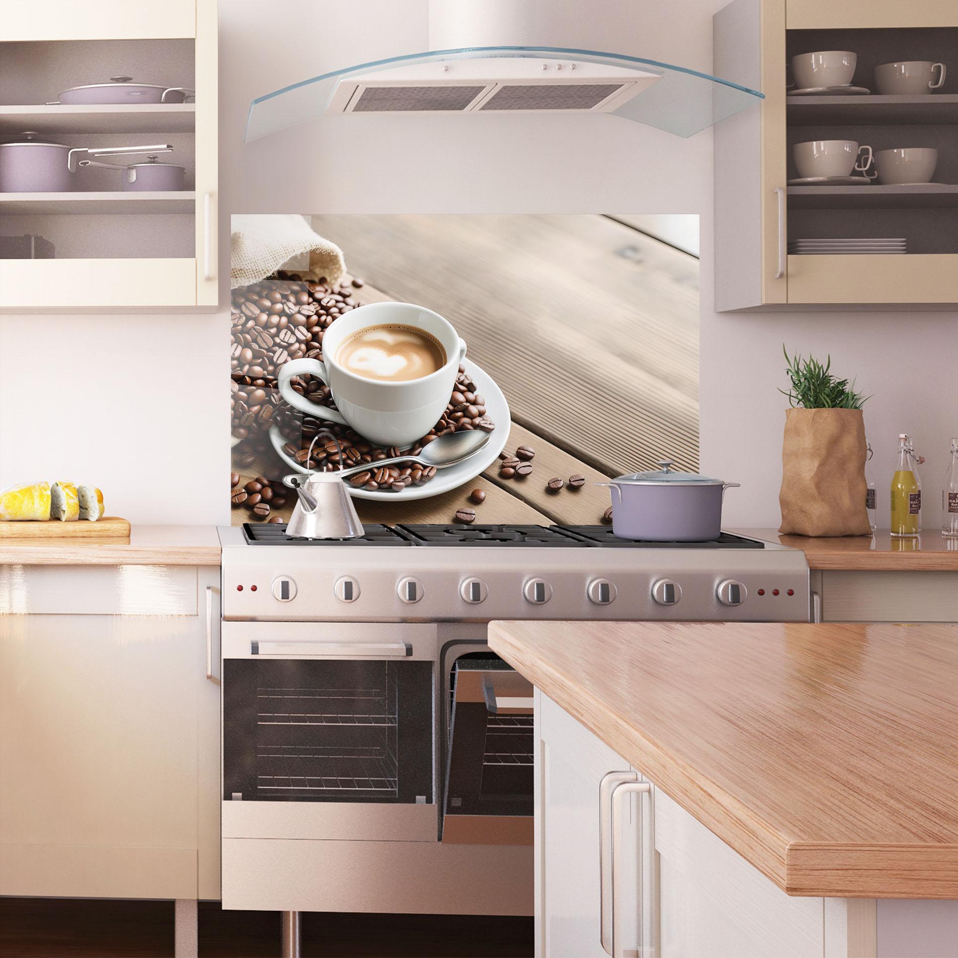 Panou Sticla Bucatarie Coffee On Table mockup 1