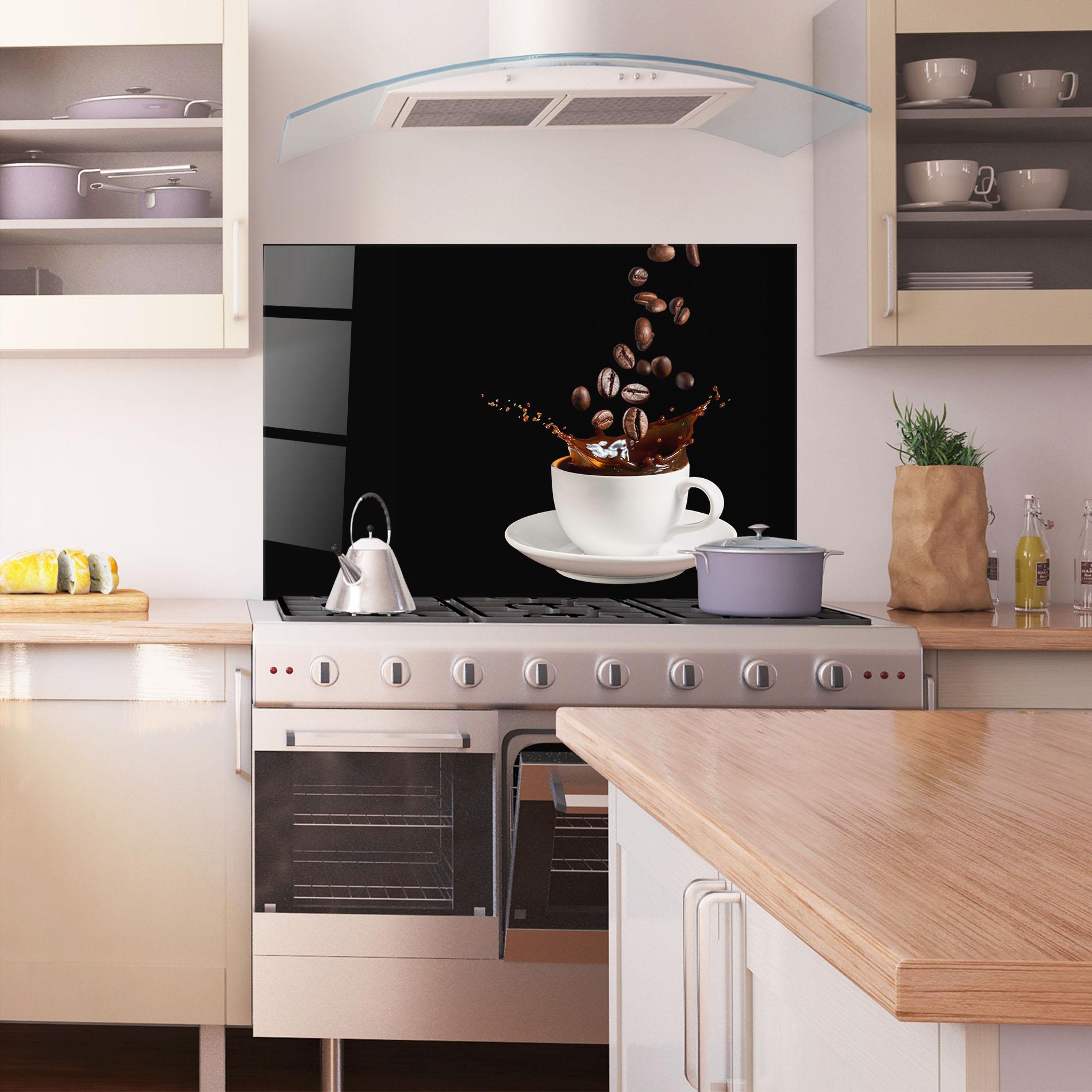 Panou Sticla Bucatarie Coffee Splashes mockup 1