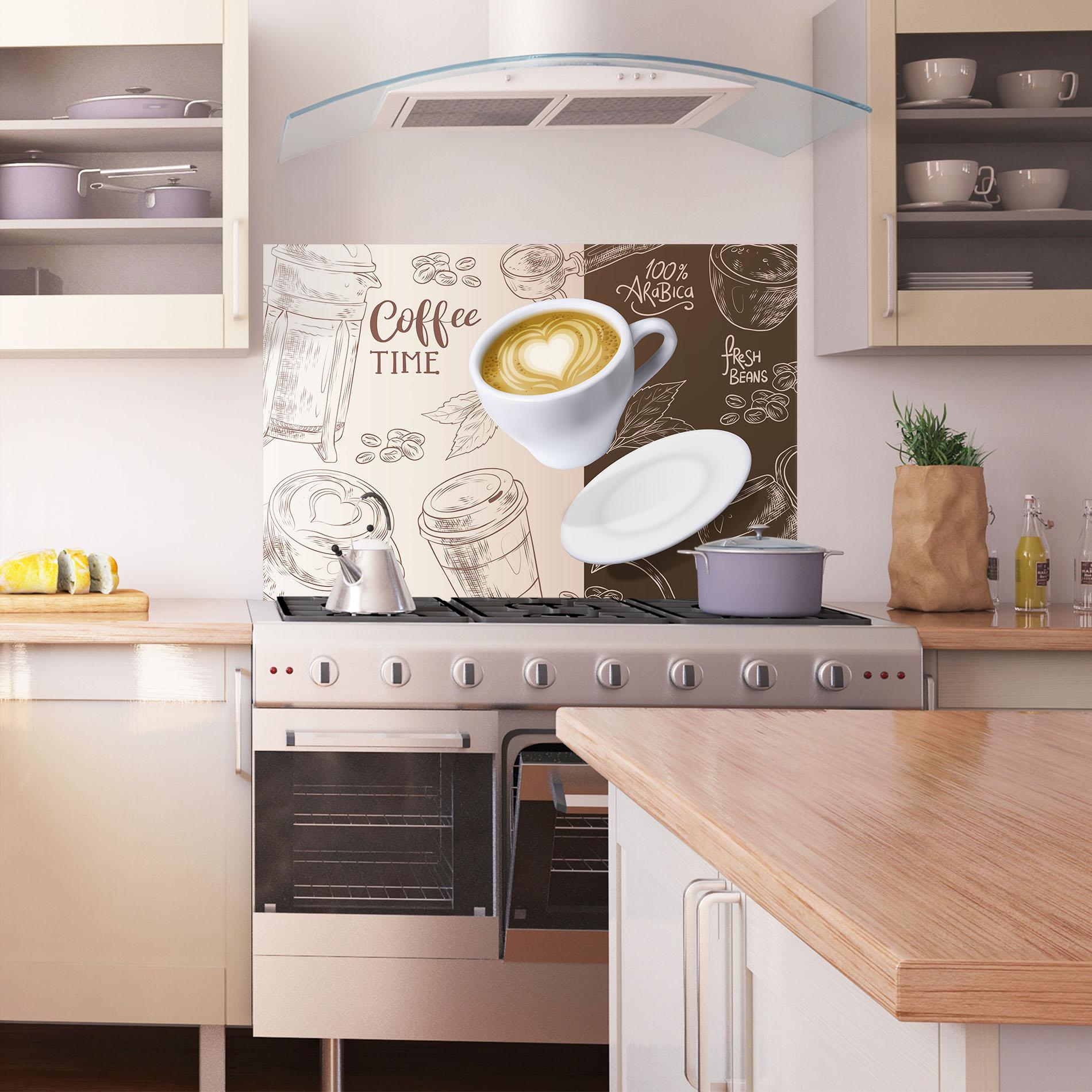 Panou Sticla Bucatarie Coffee Time mockup 1